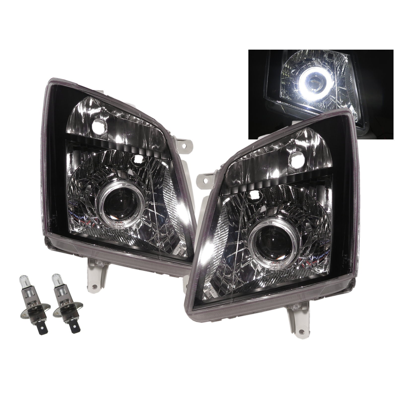 CrazyTheGod Dmax Third generation 2007-2011 Facelift Pickup 2D/4D Guide LED Angel-Eye Projector Headlight Headlamp Black V2 for CHEVROLET CHEVY RHD