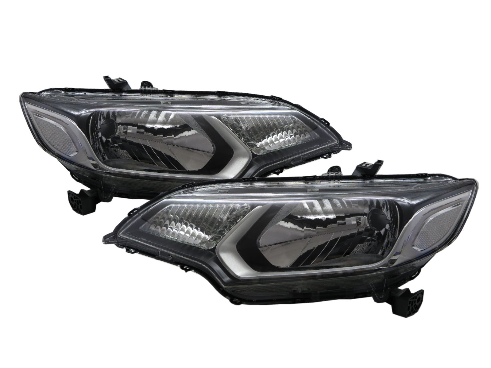 CrazyTheGod FIT/JAZZ Third generation 2013-present Hatchback 5D Clear Headlight Headlamp Black for HONDA LHD