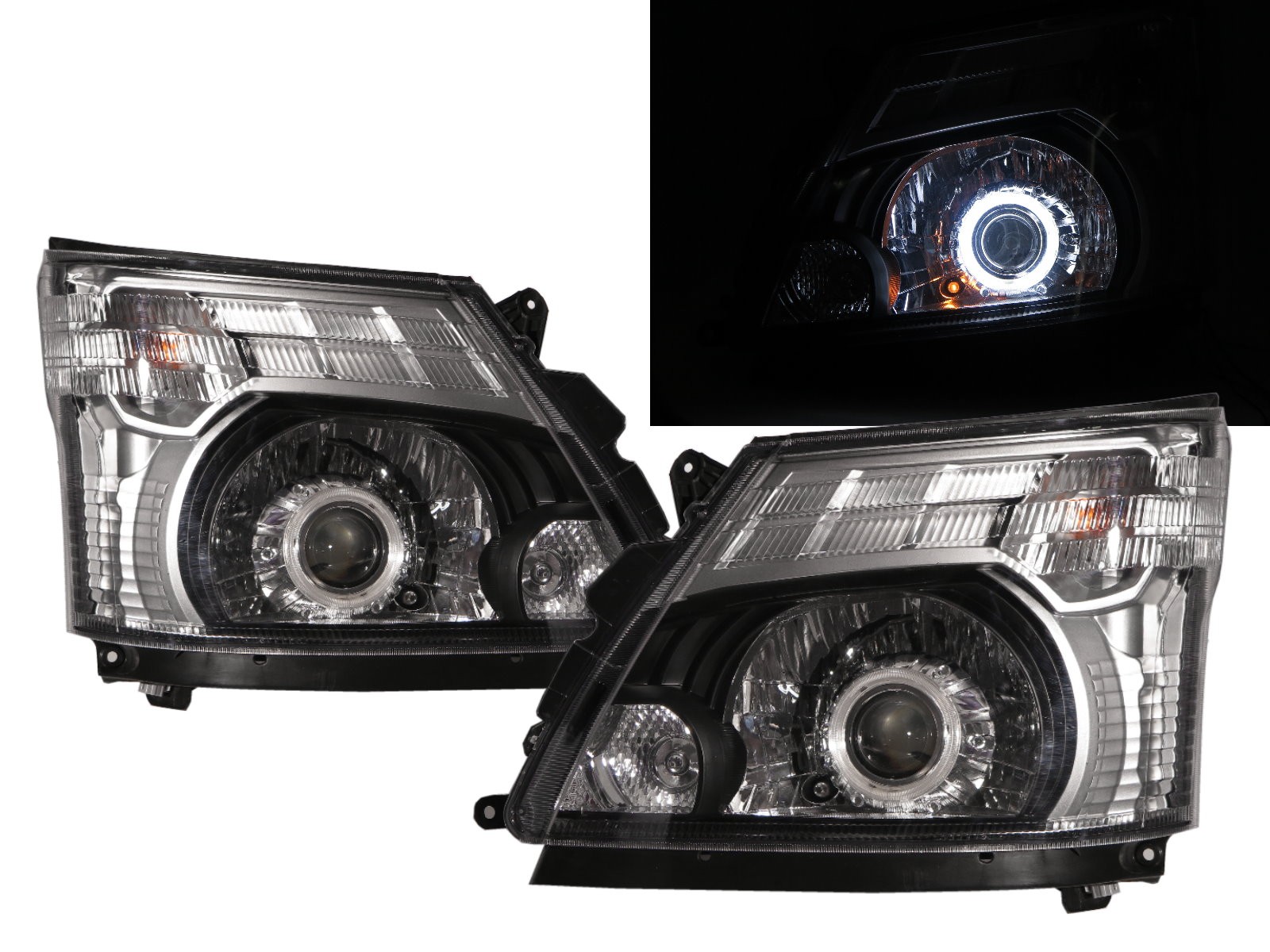 CrazyTheGod Dutro Second generation 2011-present Truck 2D CCFL Projector Headlight Headlamp Black for HINO RHD