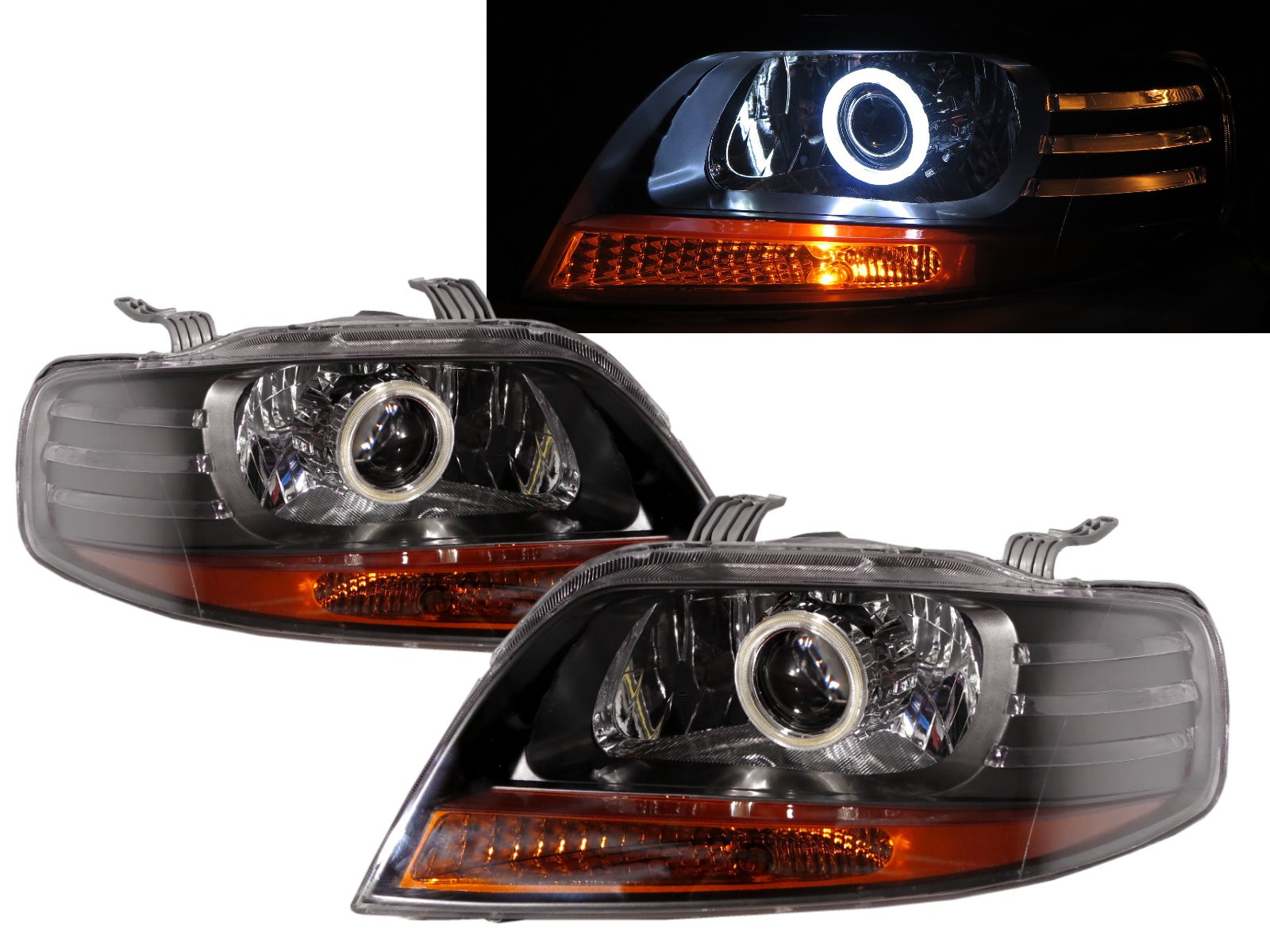 CrazyTheGod Barina TK Fifth generation 2005-2008 PRE-FACELIFT Hatchback 3D/5D COB Projector Headlight Headlamp Black for HOLDEN RHD