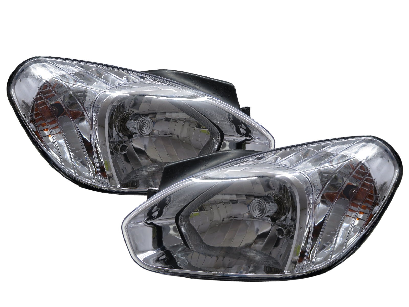 CrazyTheGod Accent/Verna MC Third generation 2005-2011 Sedan/Hatchback 3D/4D Clear Headlight Headlamp Chrome US V1 for HYUNDAI LHD
