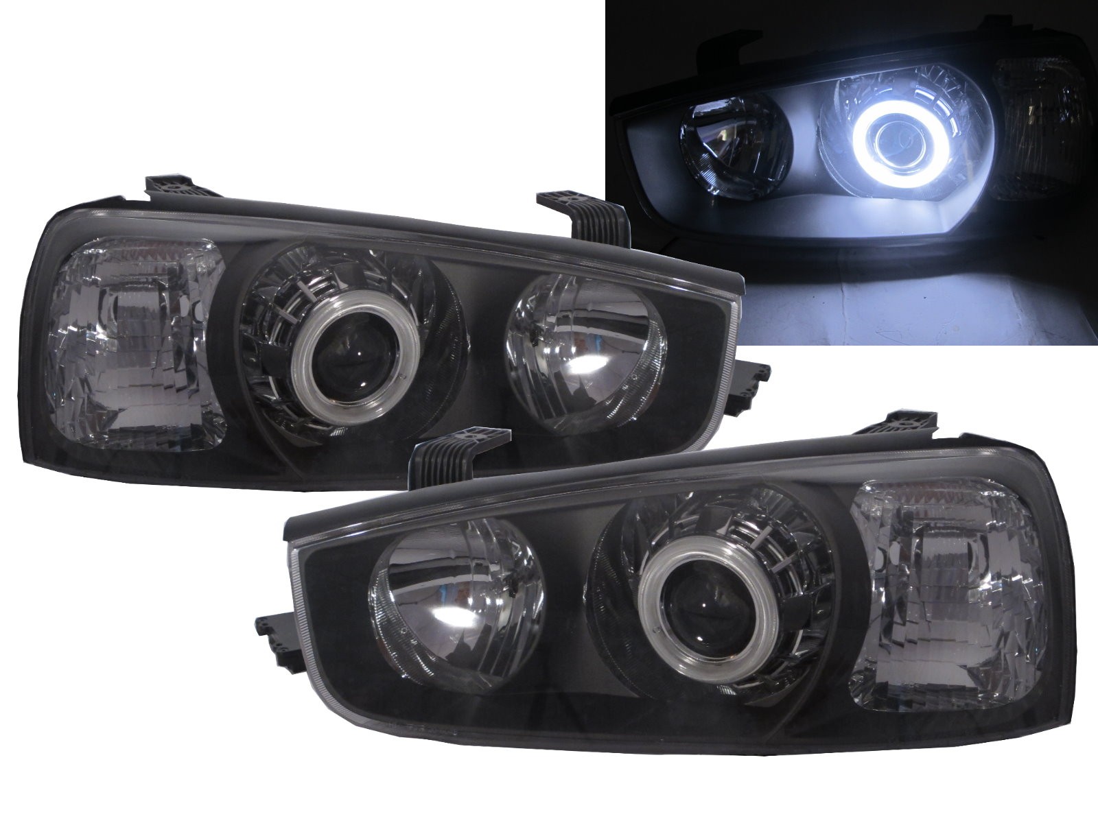 CrazyTheGod Elantra XD Third generation 2000-2003 PRE-FACELIFT Sedan/Hatchback 4D/5D CCFL Projector Headlight Headlamp Black US for HYUNDAI LHD