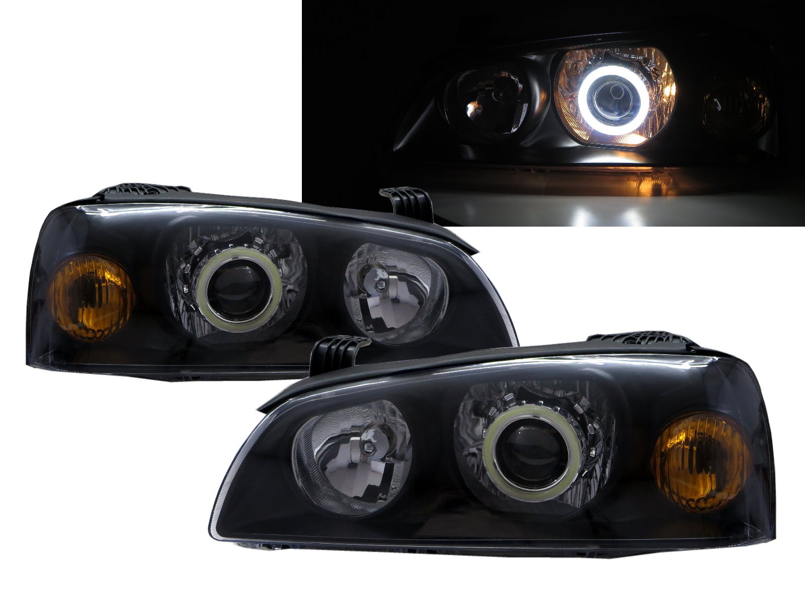CrazyTheGod Elantra XD Third generation 2004-2006 FACELIFT Sedan/Hatchback 4D/5D COB Projector Headlight Headlamp Black for HYUNDAI LHD