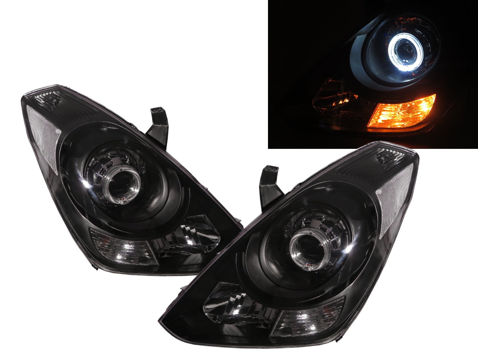 CrazyTheGod H300 TQ Second generation 2007-2017 Minibus/VAN 4D Guide LED Angel-Eye Projector Headlight Headlamp Black for HYUNDAI RHD