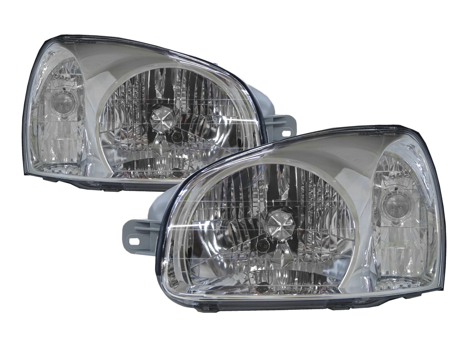CrazyTheGod Santa FE SM First generation 2000-2006 Wagon 5D Clear Headlight Headlamp Chrome for HYUNDAI LHD