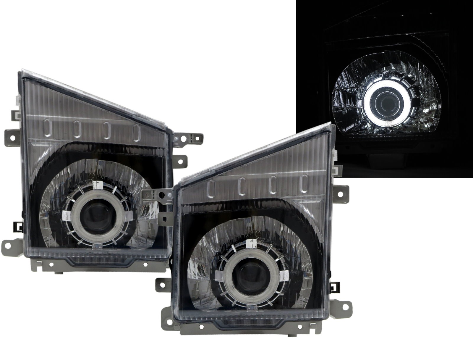 CrazyTheGod ELF 100P N-SERIES NJR85 Sixth generation 2007-present Truck CCFL Projector Headlight Headlamp Black for ISUZU LHD