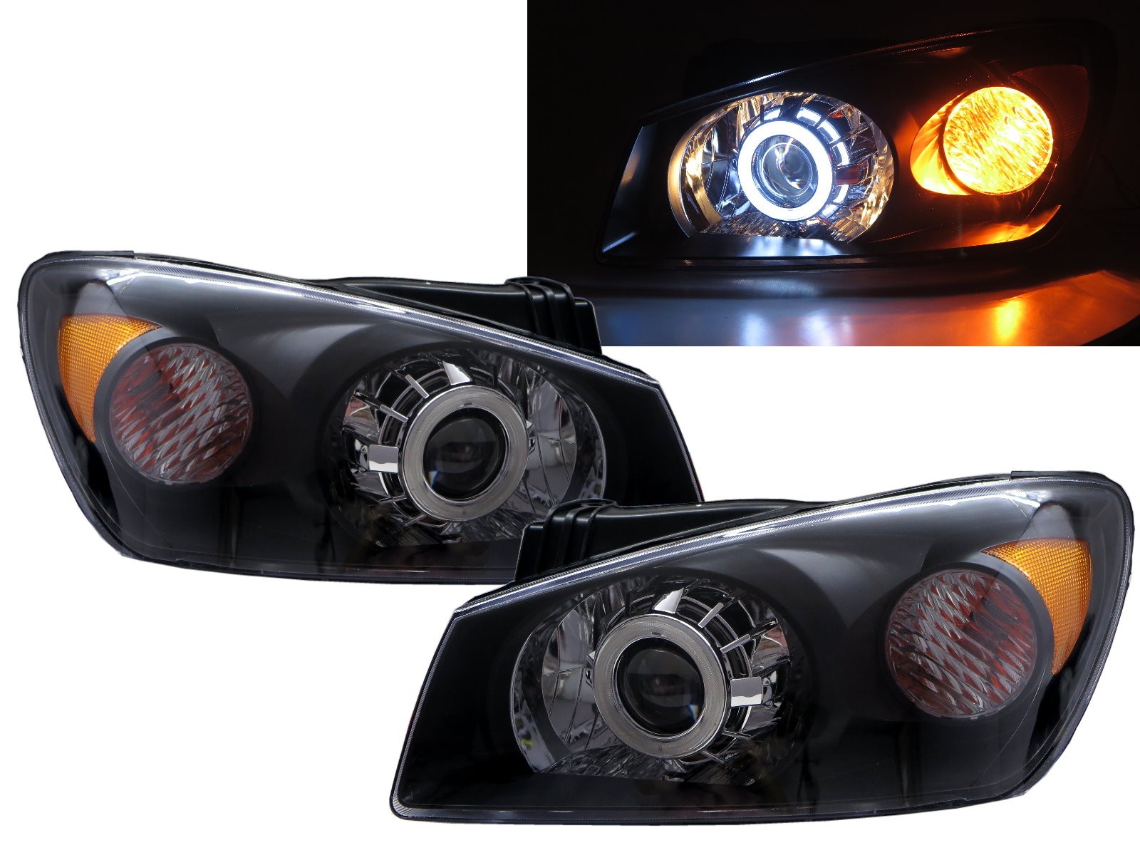 CrazyTheGod Cerato LD First generation 2003-2005 PRE-FACELIFT Sedan/Hatchback 4D/5D CCFL Projector Headlight Headlamp Black for KIA RHD