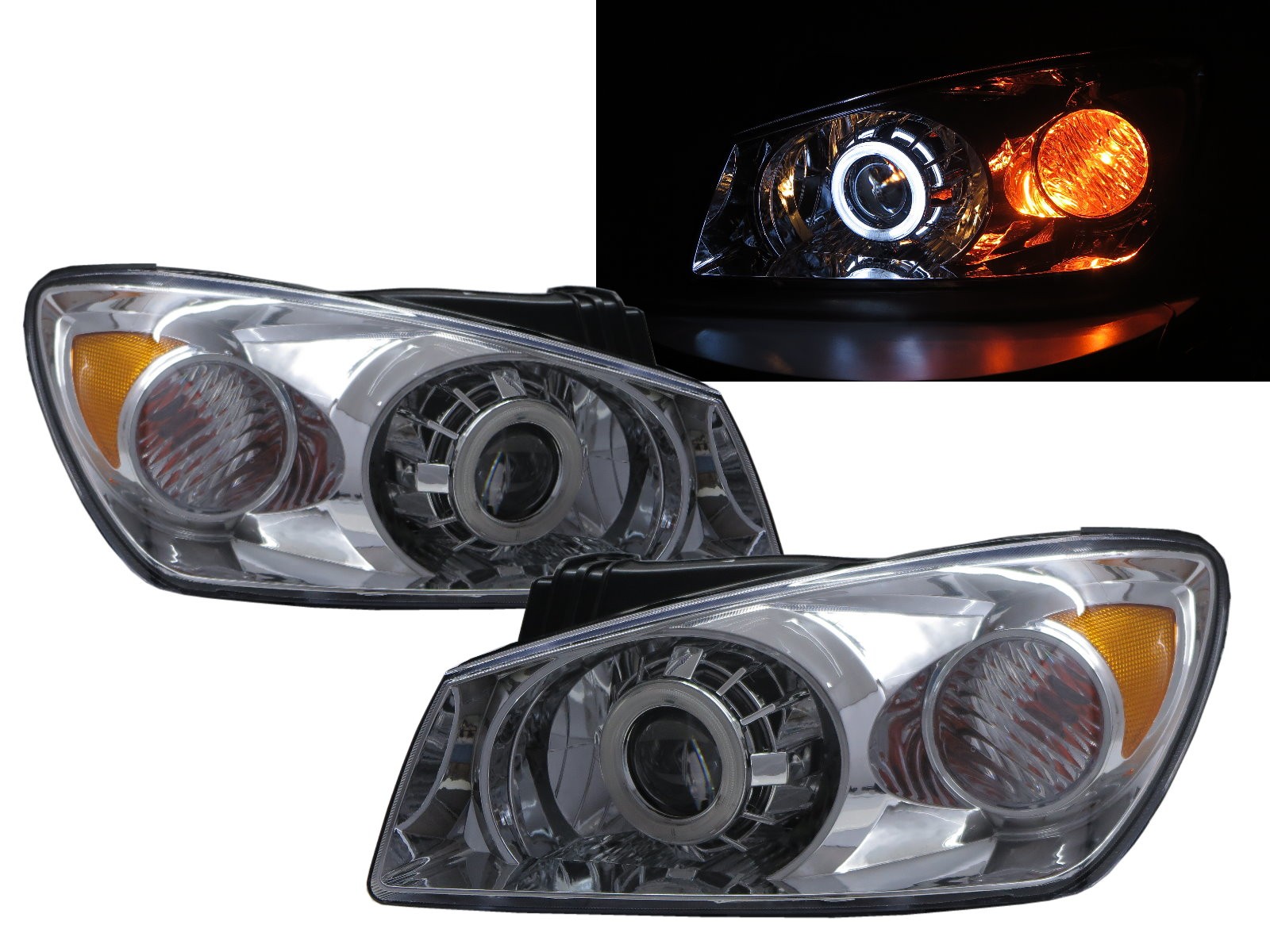 CrazyTheGod Sephia LD First generation 2003-2005 PRE-FACELIFT Sedan/Hatchback 4D/5D CCFL Projector Headlight Headlamp Chrome for KIA RHD