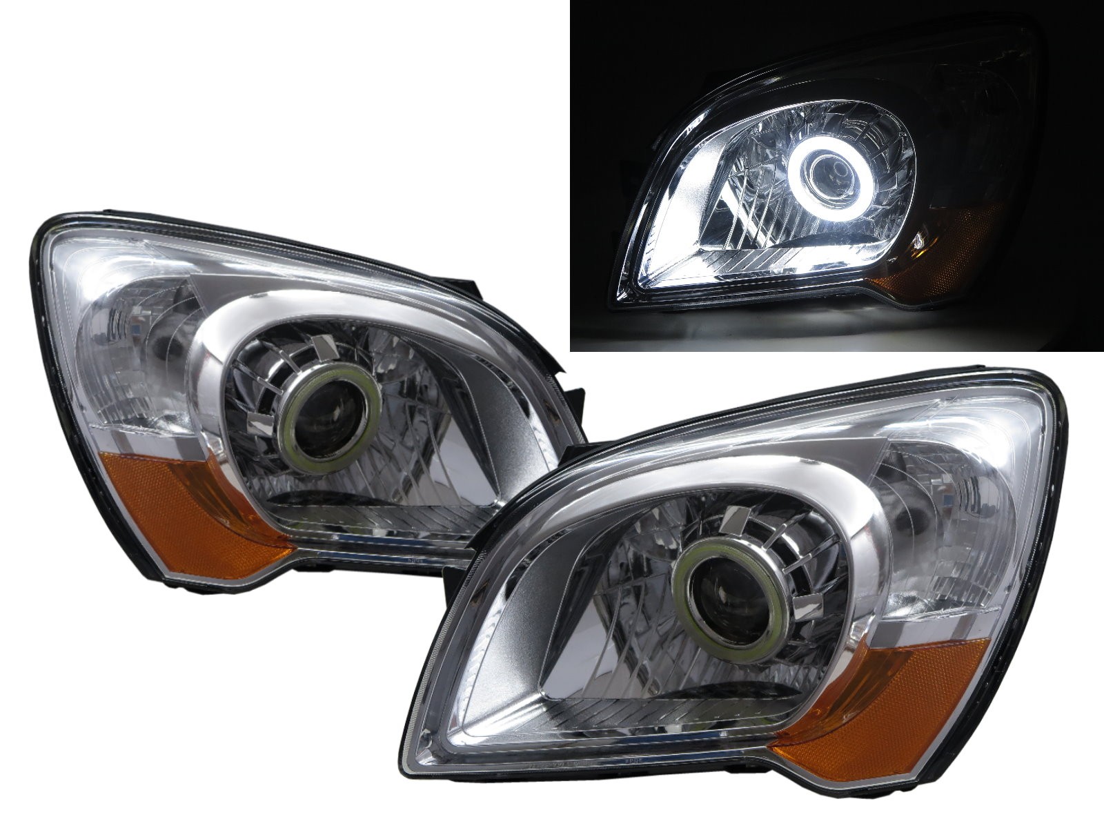 CrazyTheGod Sportage JE/KM Second generation 2009-2010 FACELIFT SUV 5D COB Projector Headlight Headlamp Chrome for KIA LHD