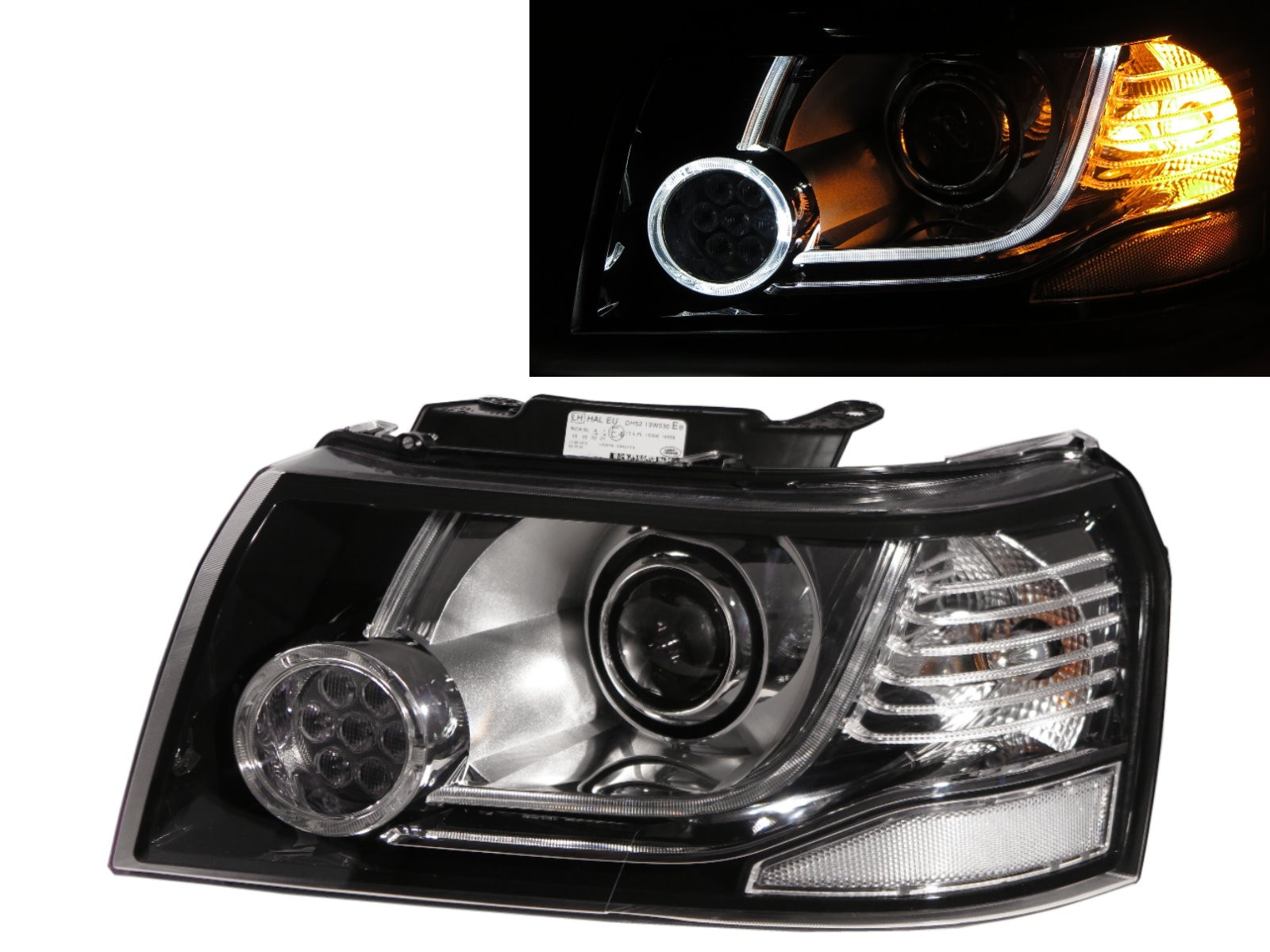 CrazyTheGod FREELANDER 2 L359 Second generation 2006-2010 PRE-FACELIFT SUV 5D LED HID Left Side Headlight Headlamp Black for LAND ROVER LHD