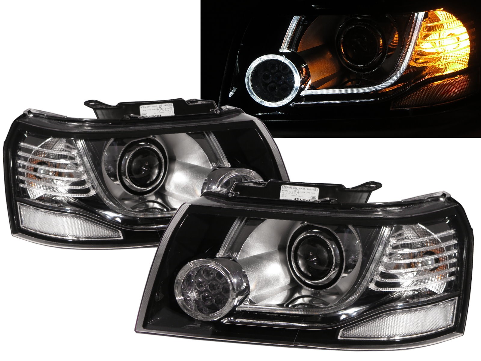 CrazyTheGod FREELANDER2 L359 Second generation 2006-2010 PRE-FACELIFT SUV 5D OE LED Halogen Headlight Headlamp Black for LAND ROVER RHD