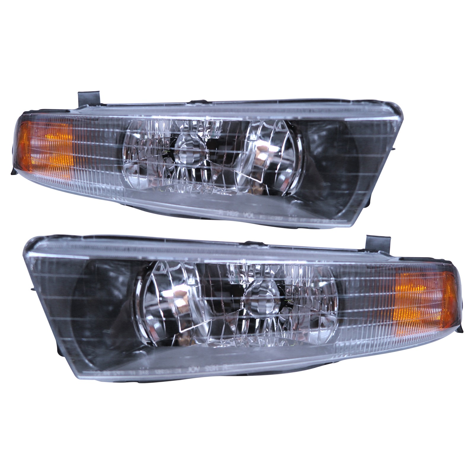CrazyTheGod Galant Eighth generation 1998-2005 Sedan/Hatchback 4D/5D Clear Headlight Headlamp Black US for Mitsubishi LHD