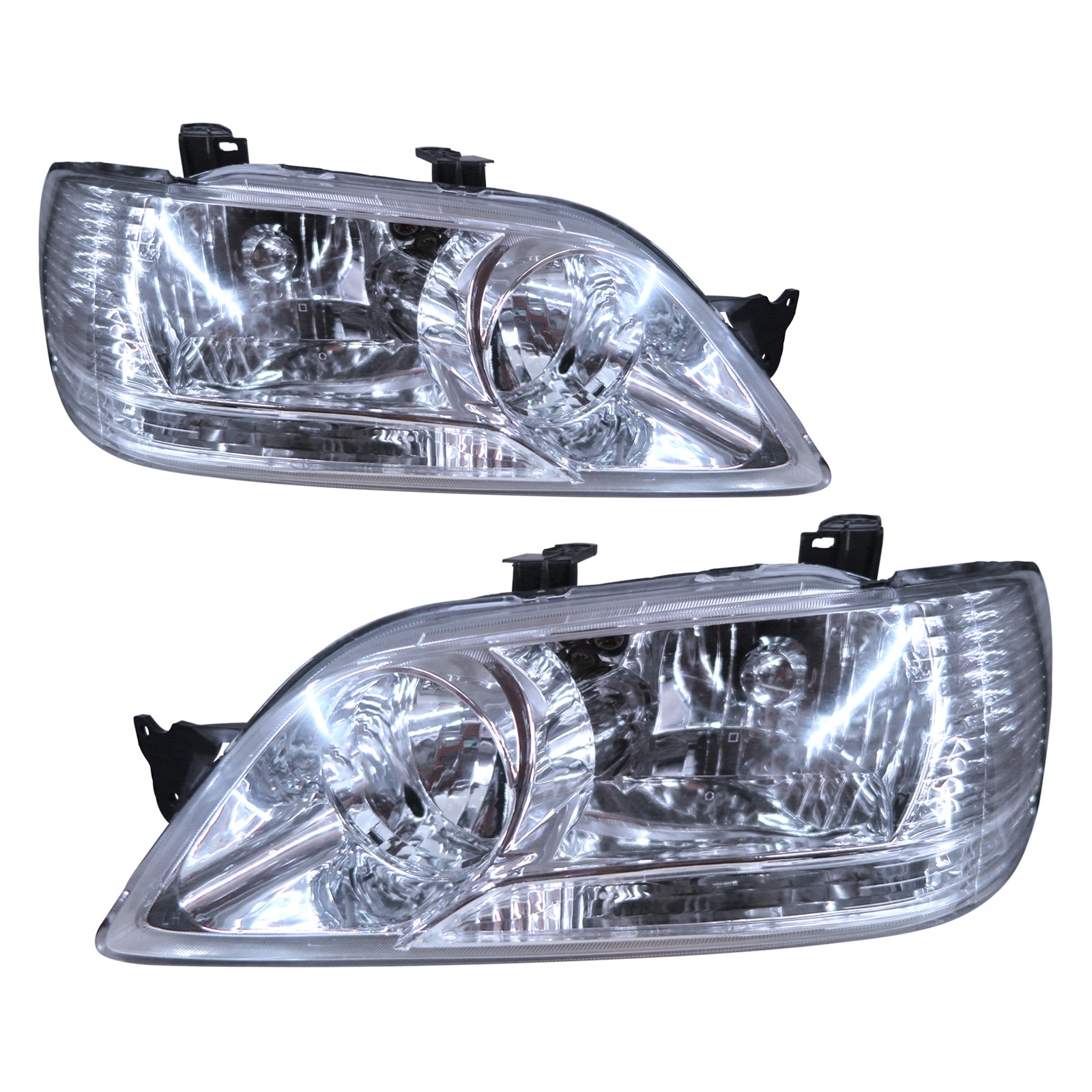 CrazyTheGod Lancer CEDIA/CG Sixth generation 2001-2003 Pre-Facelift Sedan/Wagon 4D/5D Clear Headlight Headlamp Chrome US for Mitsubishi LHD