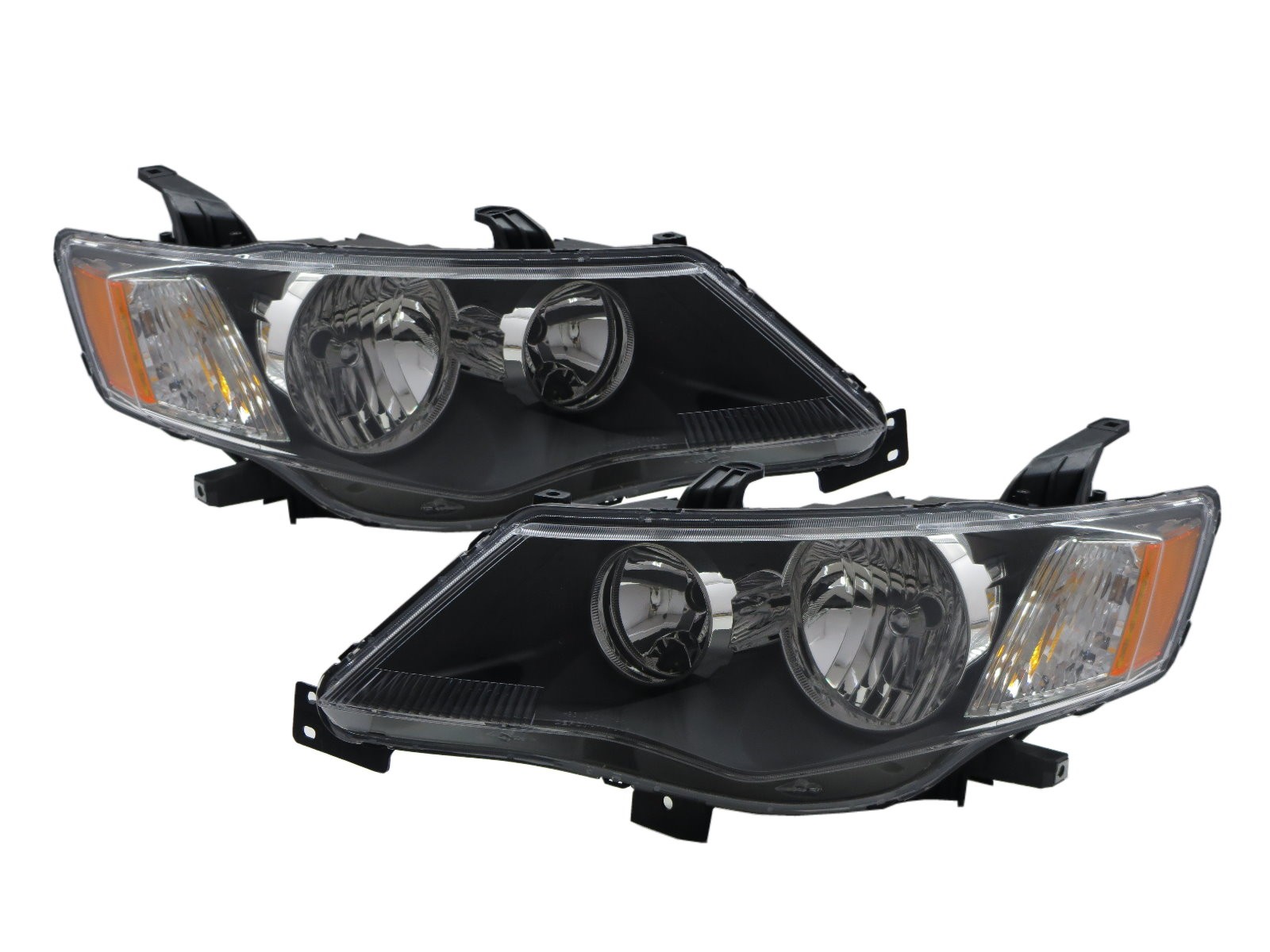 CrazyTheGod Outlander Second generation 2007-2009 PRE-FACELIFT Wagon 5D Clear Halogen Headlight Headlamp Black for Mitsubishi LHD