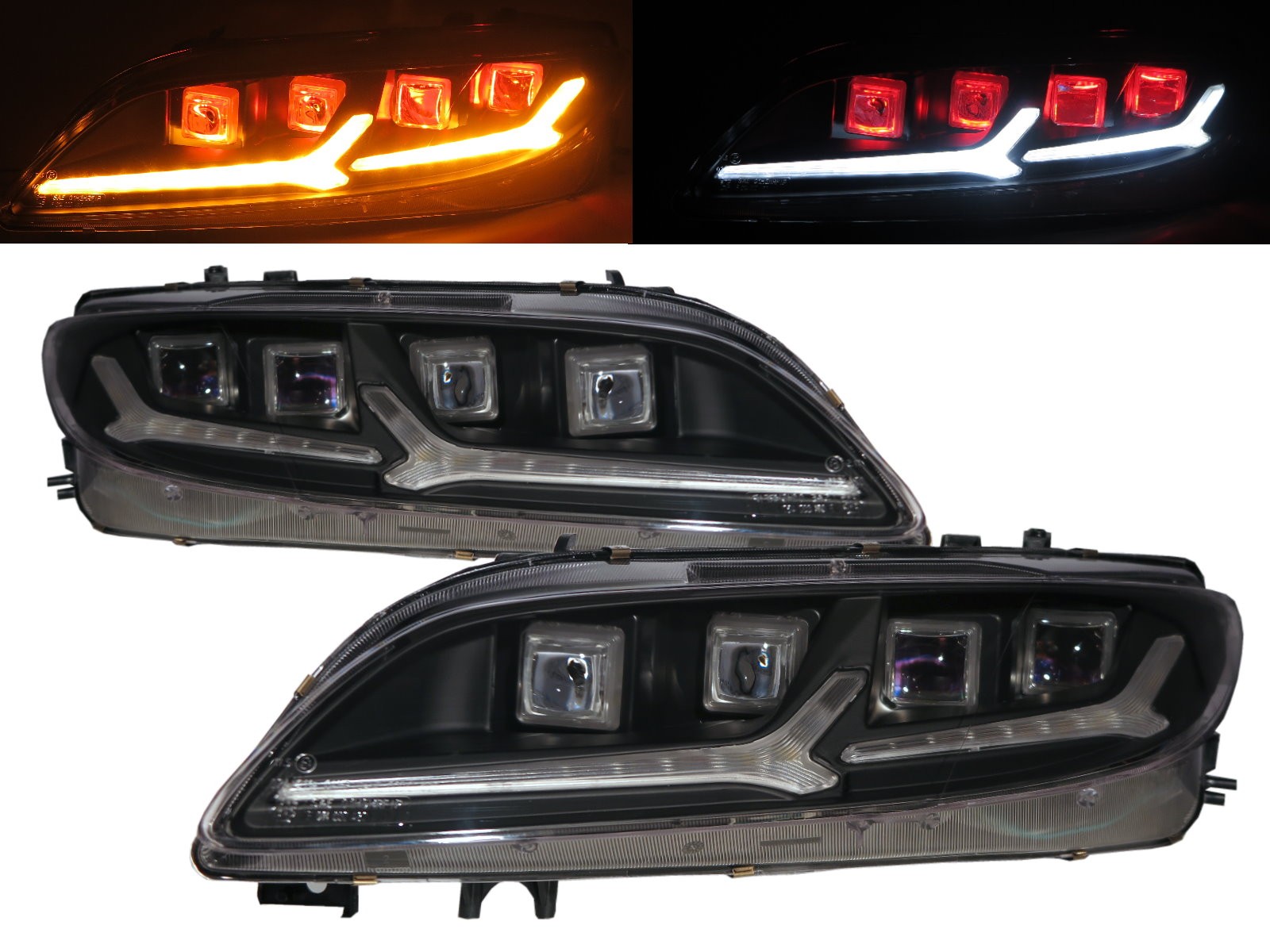 CrazyTheGod Mazda 6 GG1 First generation 2002-2008 Sedan/Hatchback/Wagon 4D/5D R8Look LED Bar Headlight Headlamp Black for MAZDA LHD