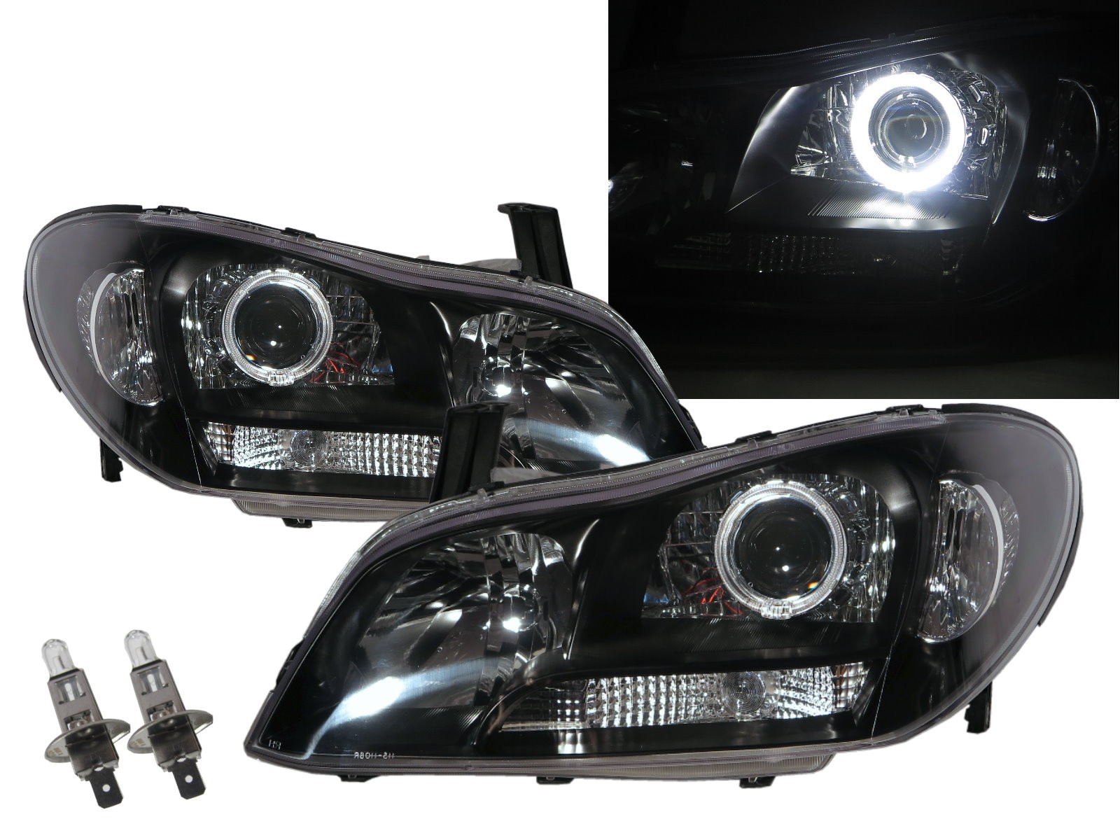 CrazyTheGod Cefiro A34 2002-2004 Facelift Sedan 4D Guide LED Angel-Eye Projector Headlight Headlamp Black Taiwan for NISSAN RHD