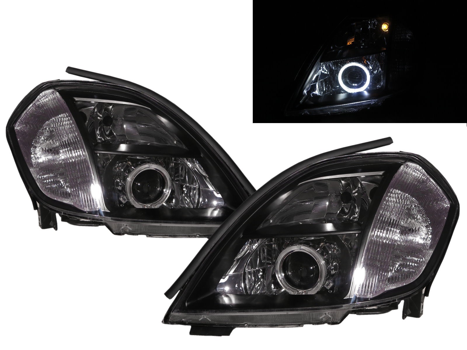 CrazyTheGod Cefiro J31 First generation 2003-2008 Sedan 4D Guide LED Angel-Eye Projector HID Headlight Headlamp Black for NISSAN RHD
