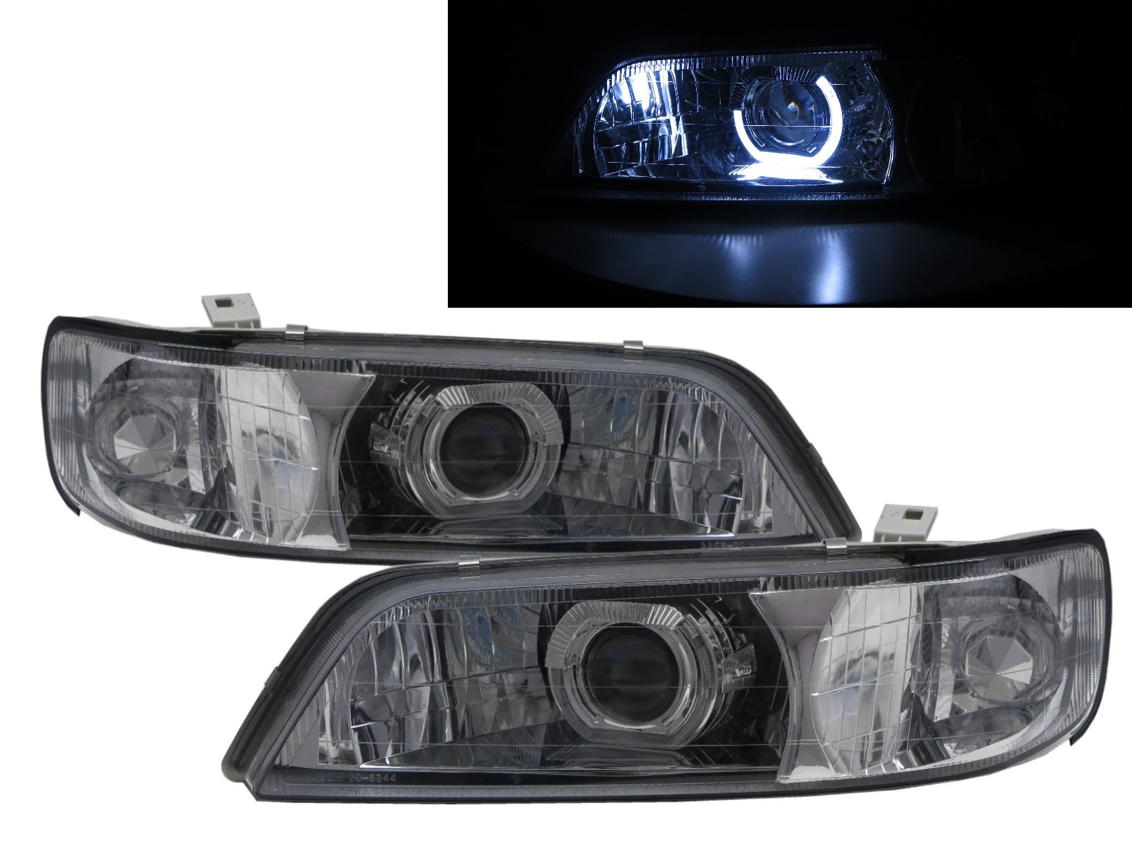 CrazyTheGod Cefiro A32 1995-1998 Sedan/Wagon 4D/5D Guide LED Angel-Eye Projector Headlight Headlamp Chrome EUROPE for NISSAN RHD