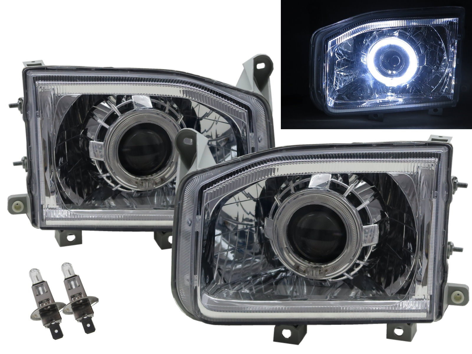 CrazyTheGod PATHFINDER R50 Second generation 2000-2004 SUV 5D LED Halo Projector Headlight Headlamp Chrome for NISSAN LHD