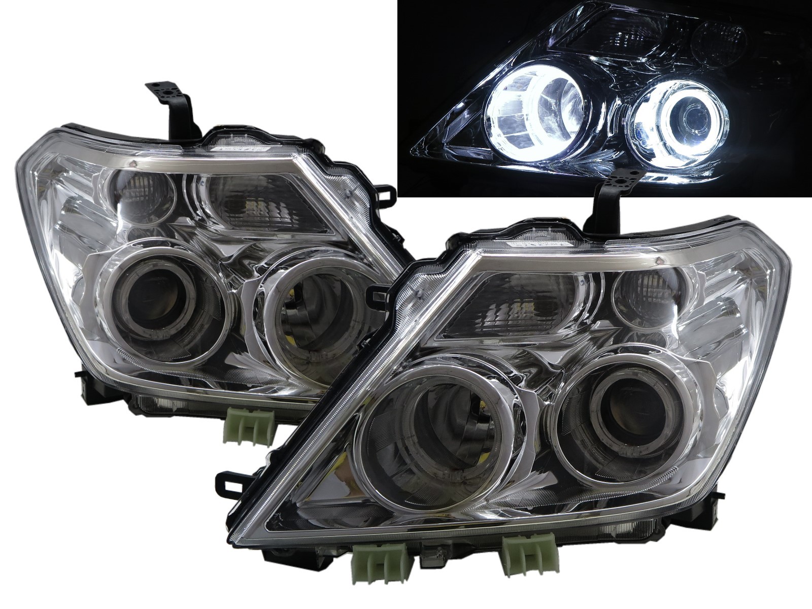 CrazyTheGod Patrol Royale 2015-2016 Pre-Facelift Wagon/SUV 5D Guide LED Angel-Eye Projector Headlight Headlamp Chrome for NISSAN RHD