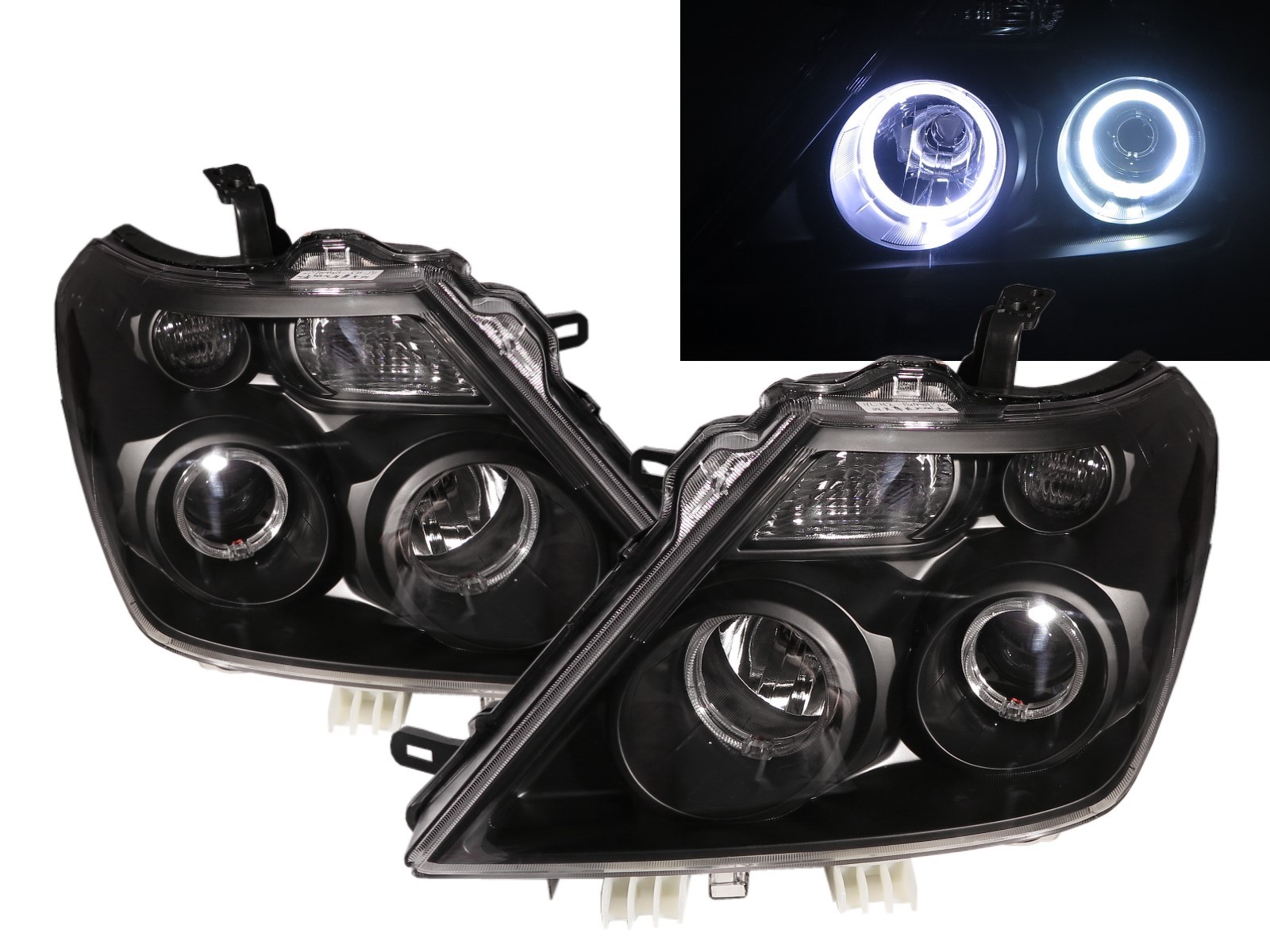 CrazyTheGod Patrol Royale 2015-Present Wagon/SUV 5D Guide LED Angel-Eye Projector Headlight Headlamp Black for NISSAN RHD