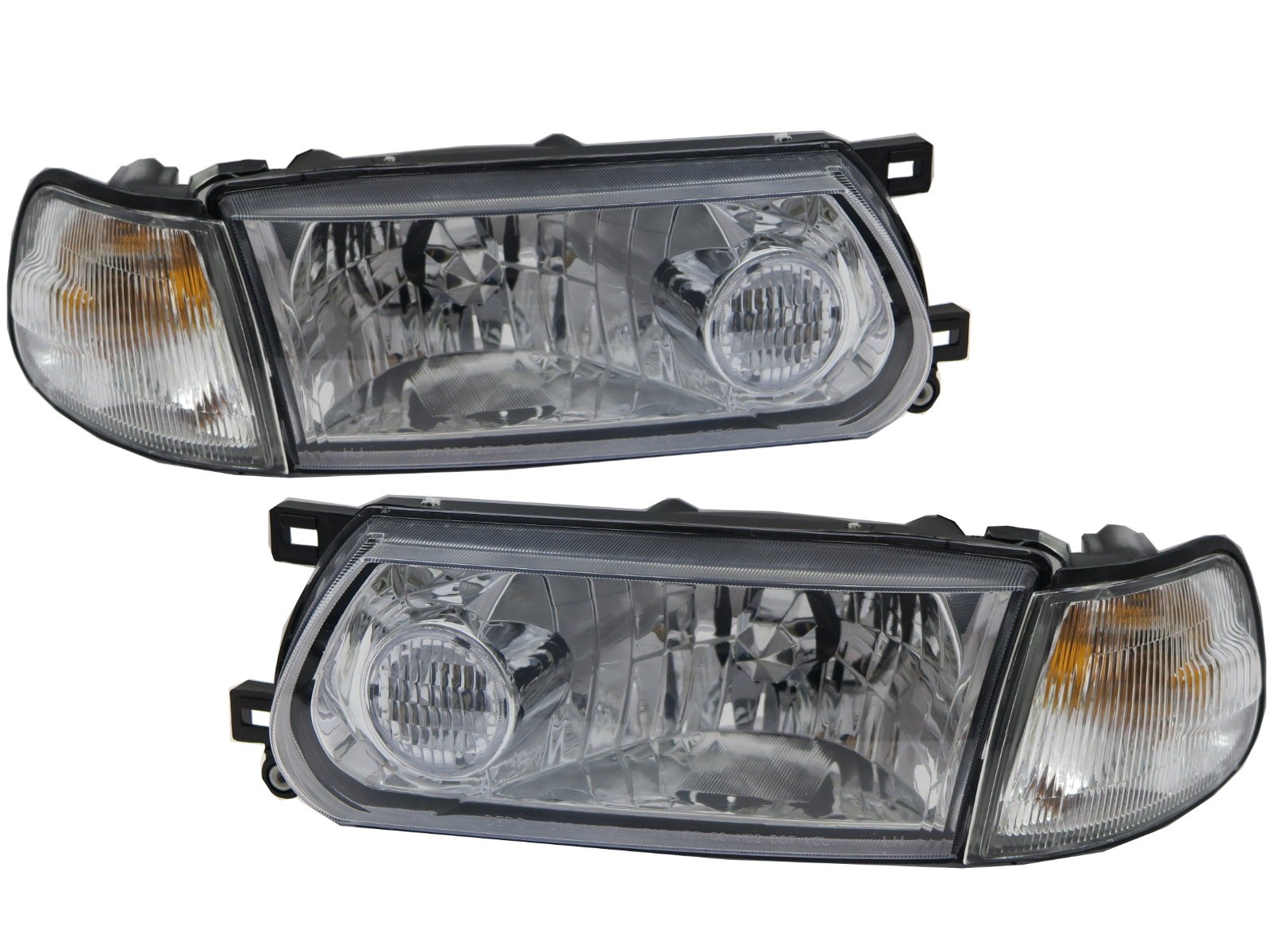 CrazyTheGod Sentra B13 Third generation 1995-present FACELIFT Sedan/Coupe 2D/4D Clear Headlight Headlamp Chrome V1 for NISSAN LHD