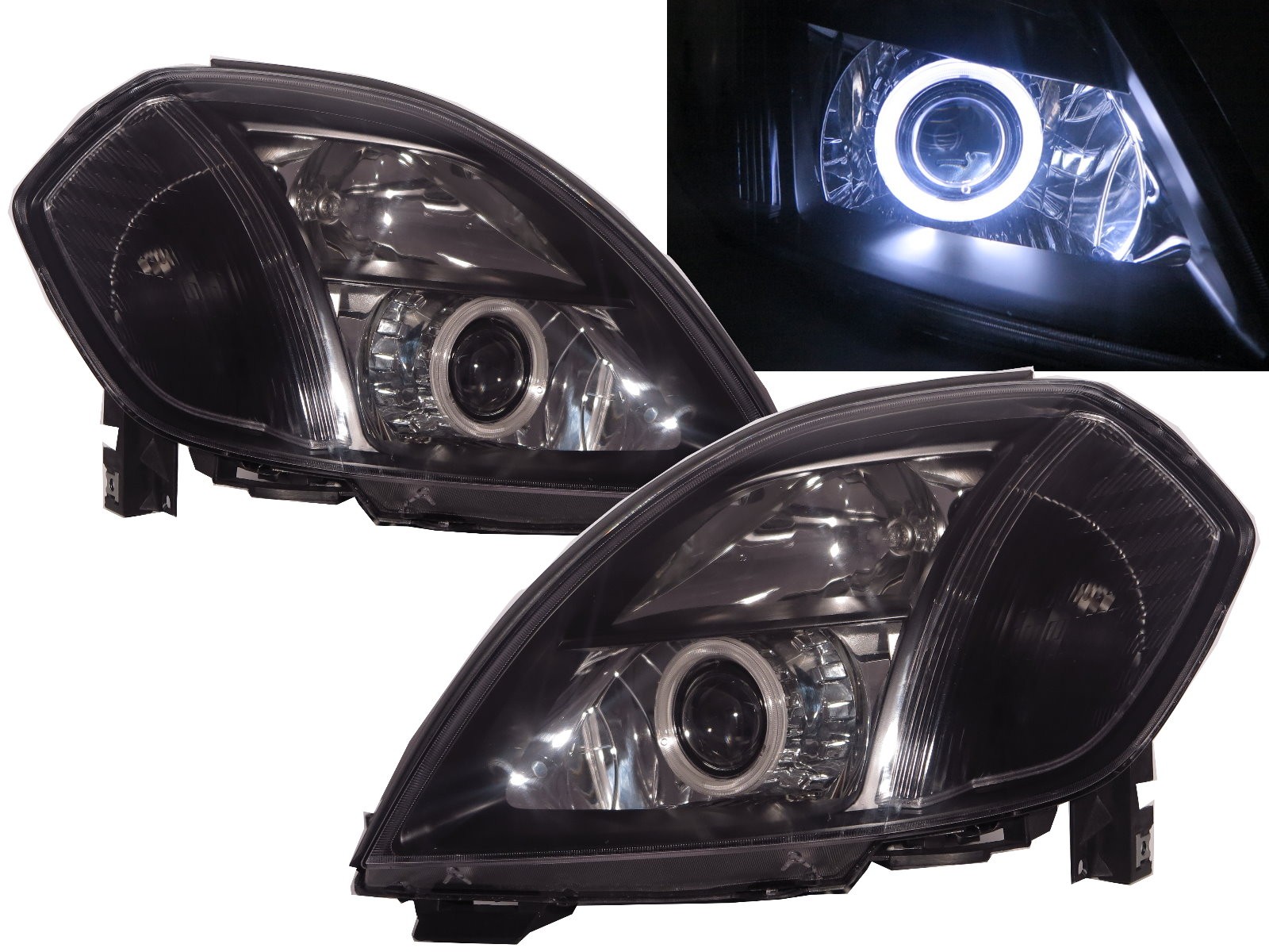 CrazyTheGod Teana J31 First generation 2003-2008 Sedan 4D CCFL Projector Headlight Headlamp Black for NISSAN RHD
