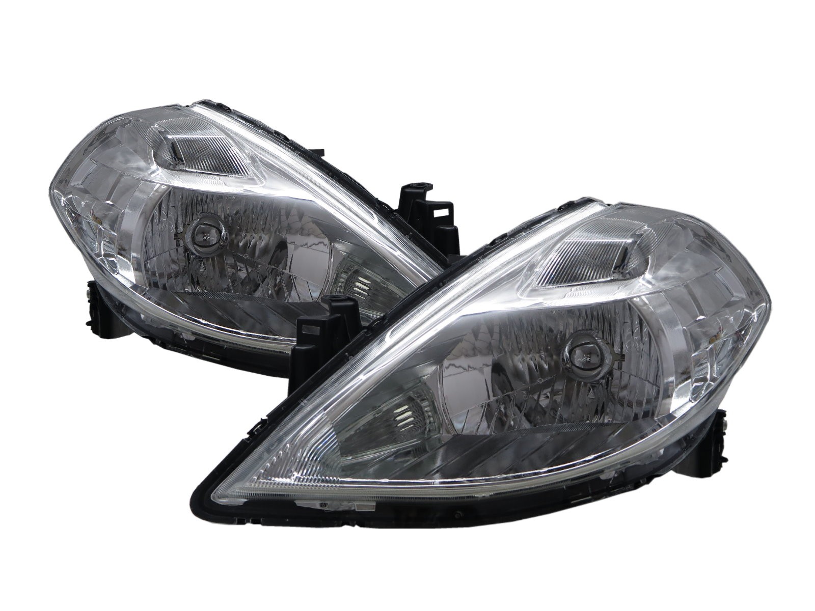 CrazyTheGod TIIDA C11 First generation 2008-2012 Facelift Sedan/Hatchback 4D/5D Clear Headlight Headlamp W/ Motor Chrome for NISSAN LHD