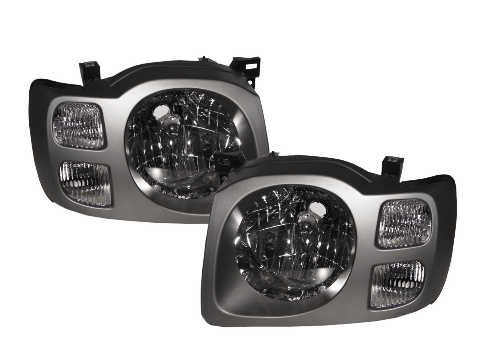 CrazyTheGod Xterra WD22 First generation 2002-2004 FACELIFT SUV 5D Clear Headlight Headlamp Dark Gray for NISSAN LHD
