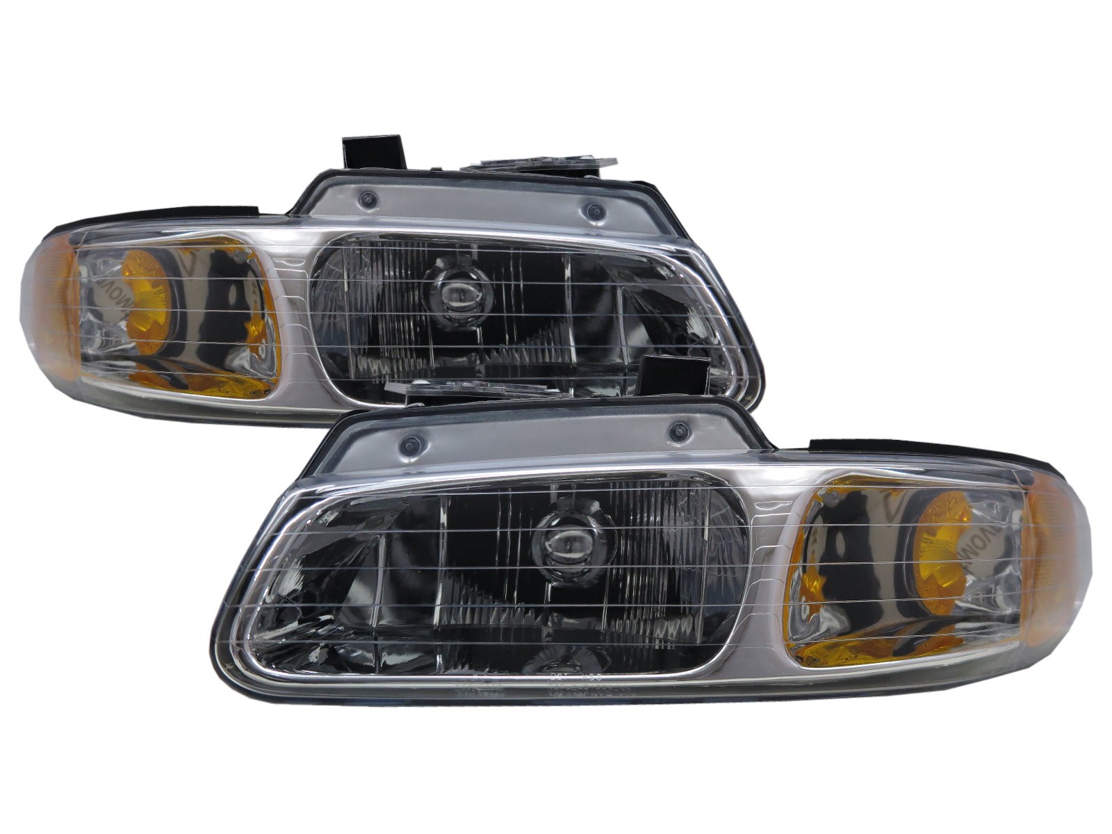 CrazyTheGod Voyager 1996-1999 Minivan 3D/4D Clear Headlight Headlamp Chrome for PLYMOUTH LHD