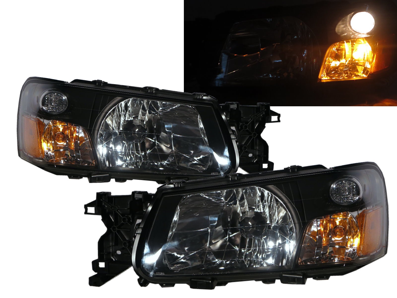 CrazyTheGod Forester SG Second generation 2003-2004 SUV 5D Clear Headlight Headlamp Black for SUBARU LHD