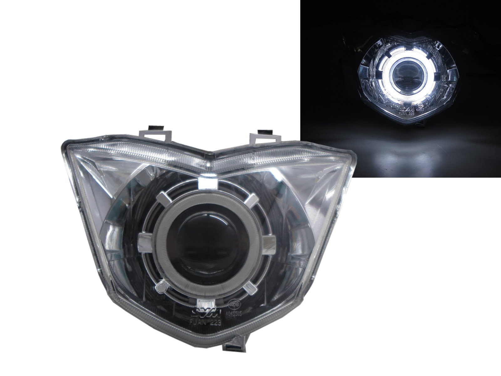 CrazyTheGod GT125 Motorcycles CCFL Projector Headlight Headlamp Chrome for SYM