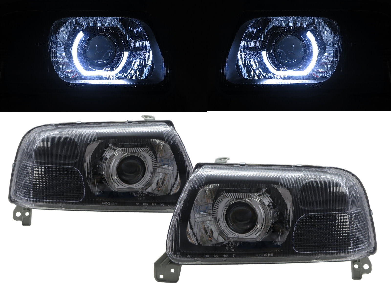 CrazyTheGod Escudo XL-7 First generation 1998-2005 SUV 3D/5D Ubar Projector Headlight Headlamp Black for SUZUKI LHD