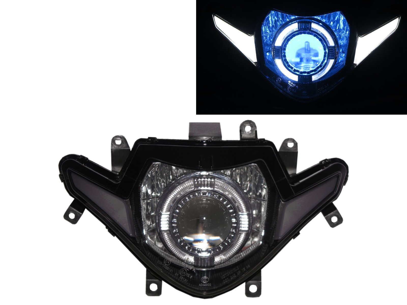CrazyTheGod GSX-R series GSX250R 2017-present Motorcycles Guide LED Angel-Eye Projector Headlight Headlamp Black for SUZUKI