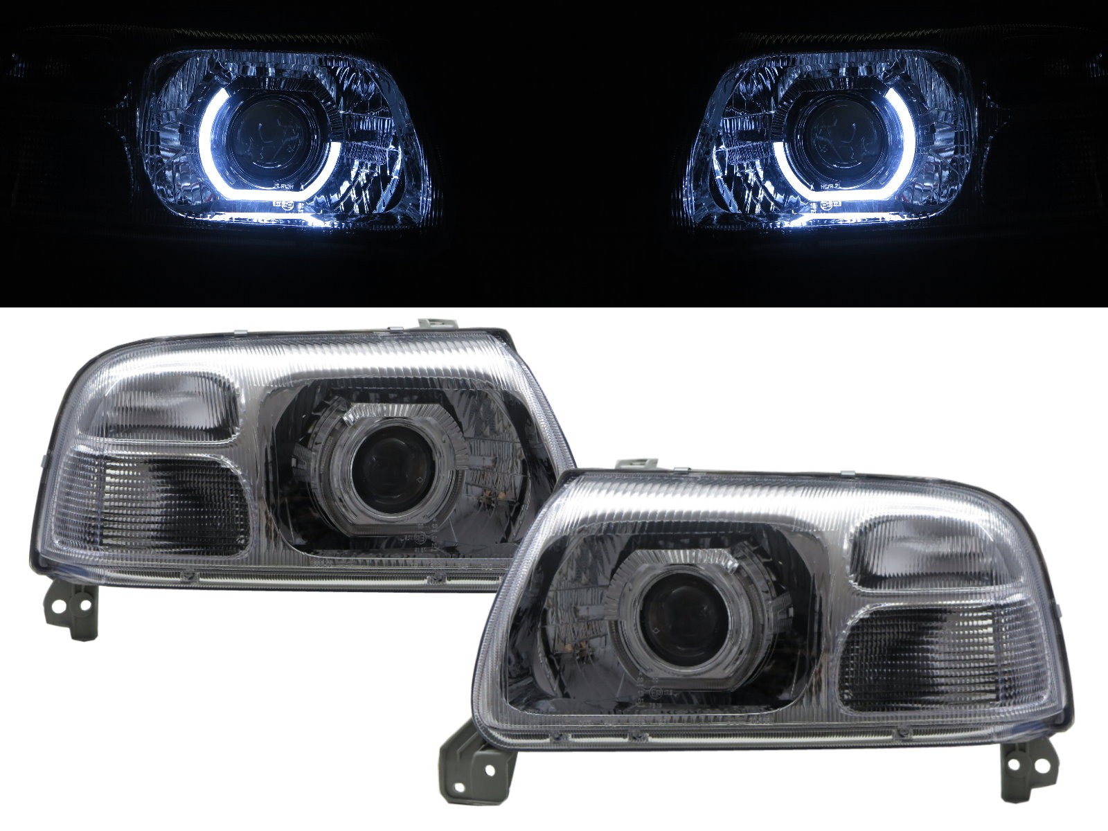 CrazyTheGod Grand Nomade 1998-2005 SUV 3D/5D Ubar Projector Headlight Headlamp Chrome for SUZUKI LHD