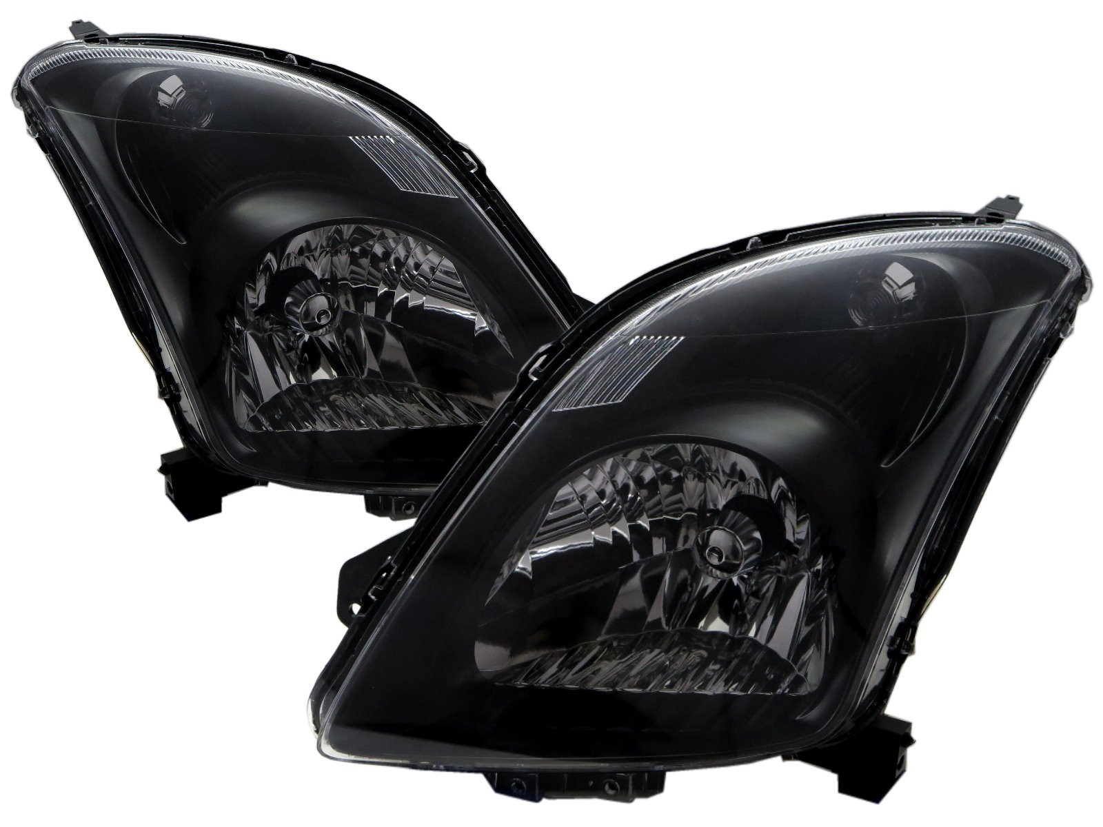 CrazyTheGod Swift ZA11S/ZC71S/ZC11S/ZD11S/ZC21S/ZD21S/ZC31S Second generation 2004-2010 Hatchback 3D/5D Clear Headlight Headlamp Black for SUZUKI LHD