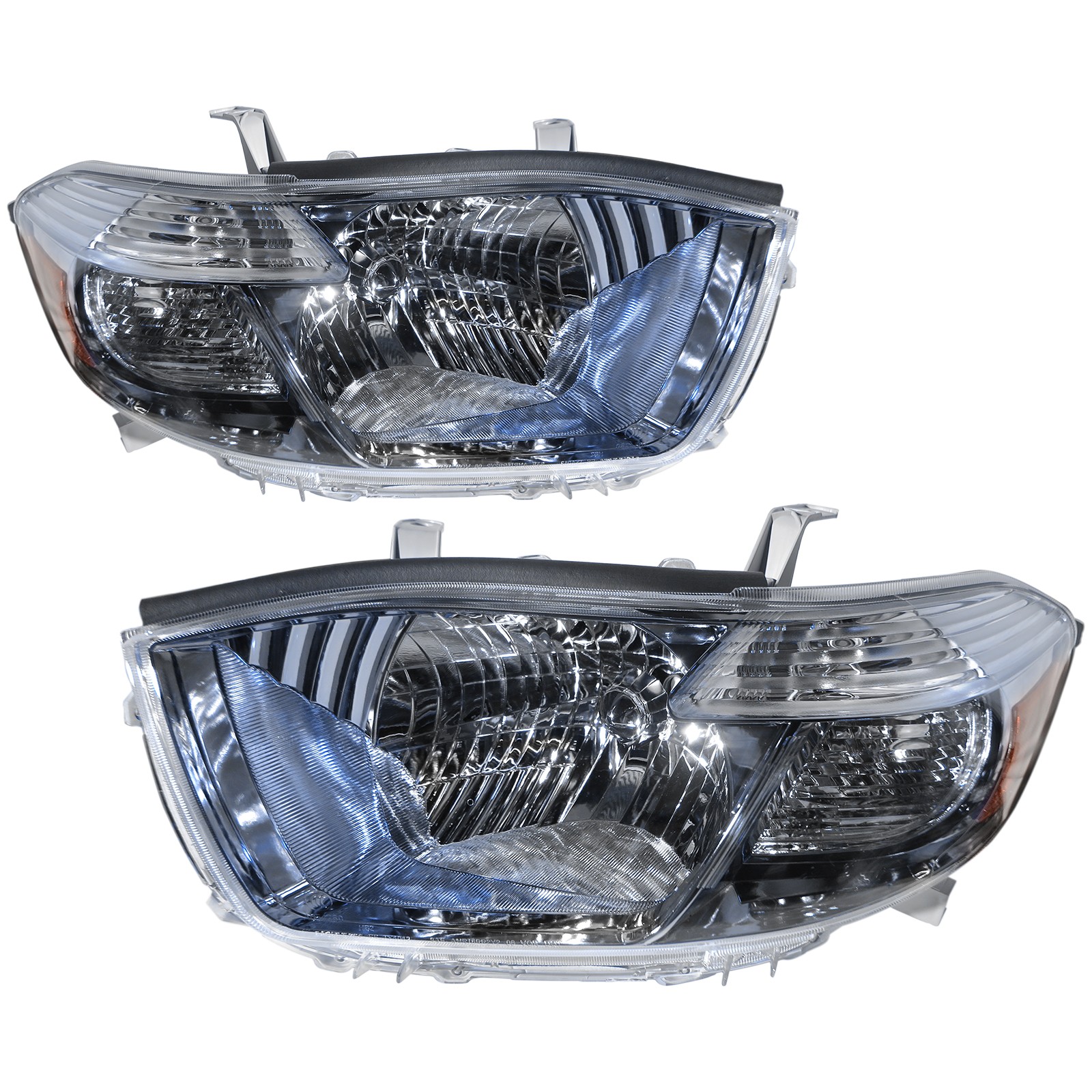 CrazyTheGod Highlander/Kluger XU40 Second generation 2008-2010 Pre-Facelift SUV 5D Clear Headlight Headlamp W/O Motor Chrome for TOYOTA LHD