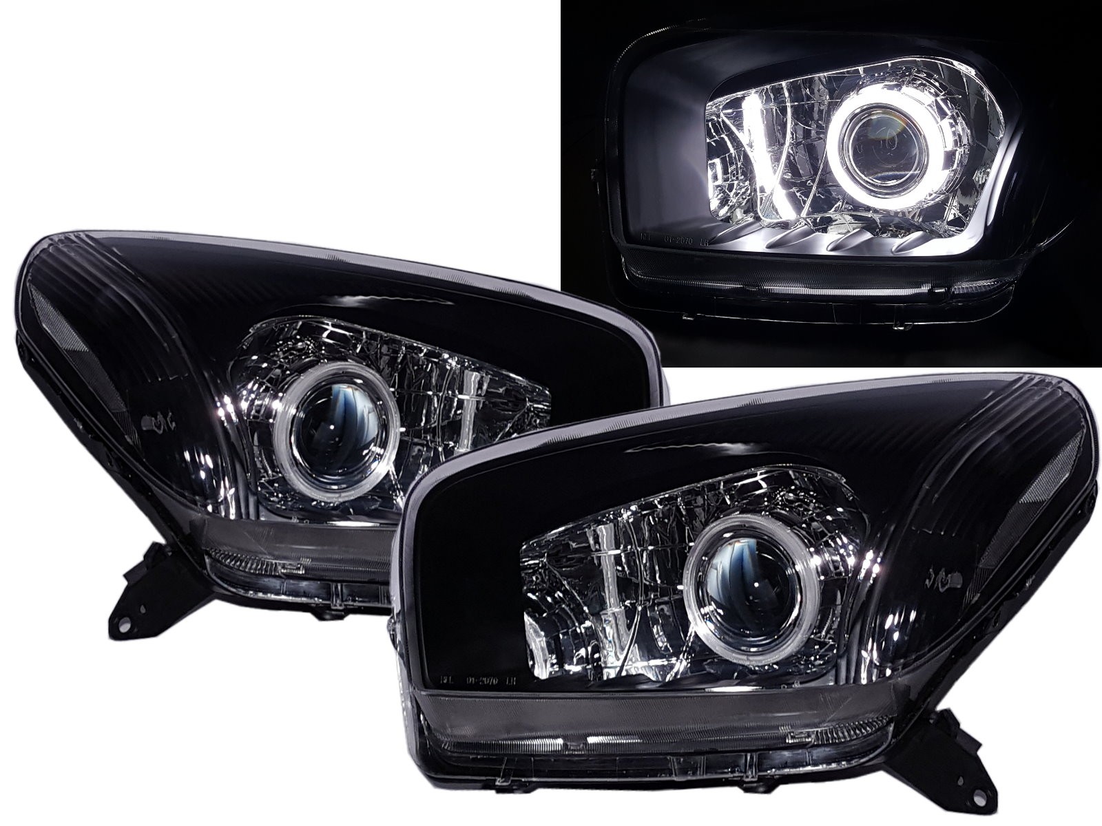 CrazyTheGod RAV4 XA20 Second generation 2001-2003 PRE-FACELIFT Wagon 3D/5D CCFL Projector Headlight Headlamp Black for TOYOTA LHD
