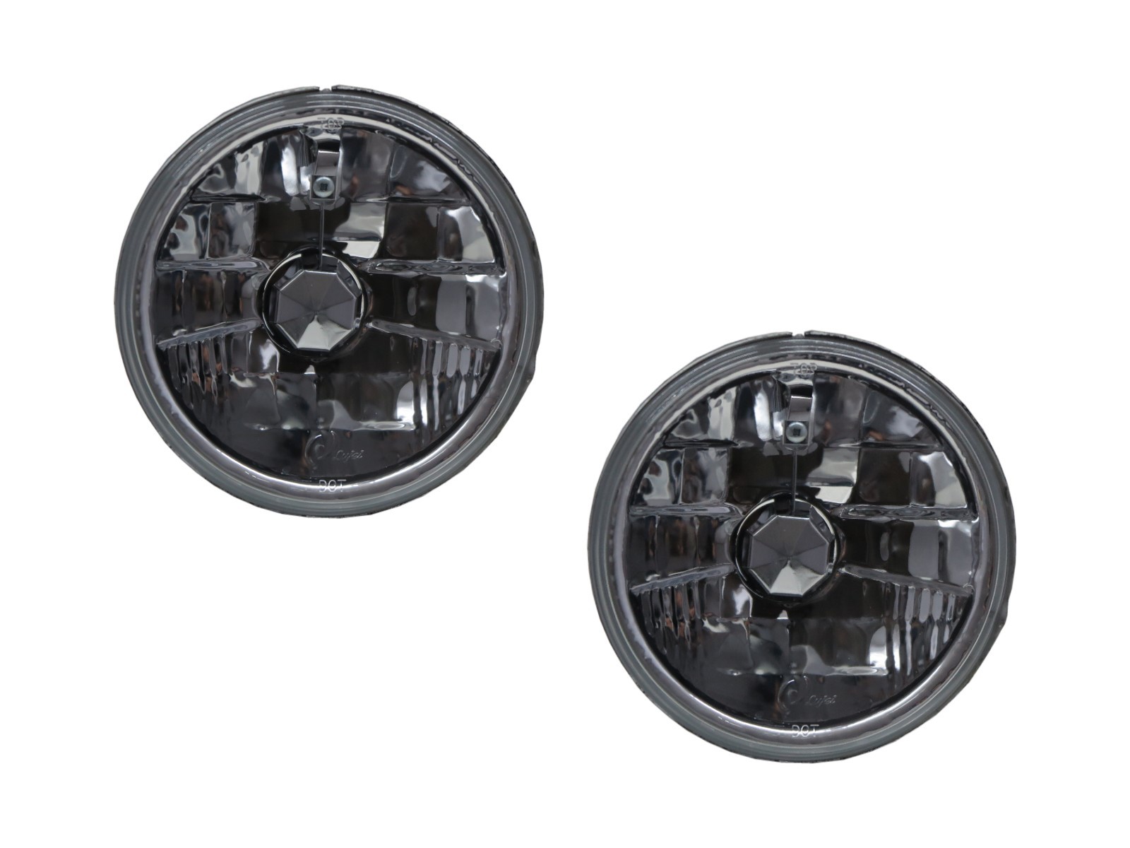 CrazyTheGod Round Glass Headlight Headlamp Chrome for Universal