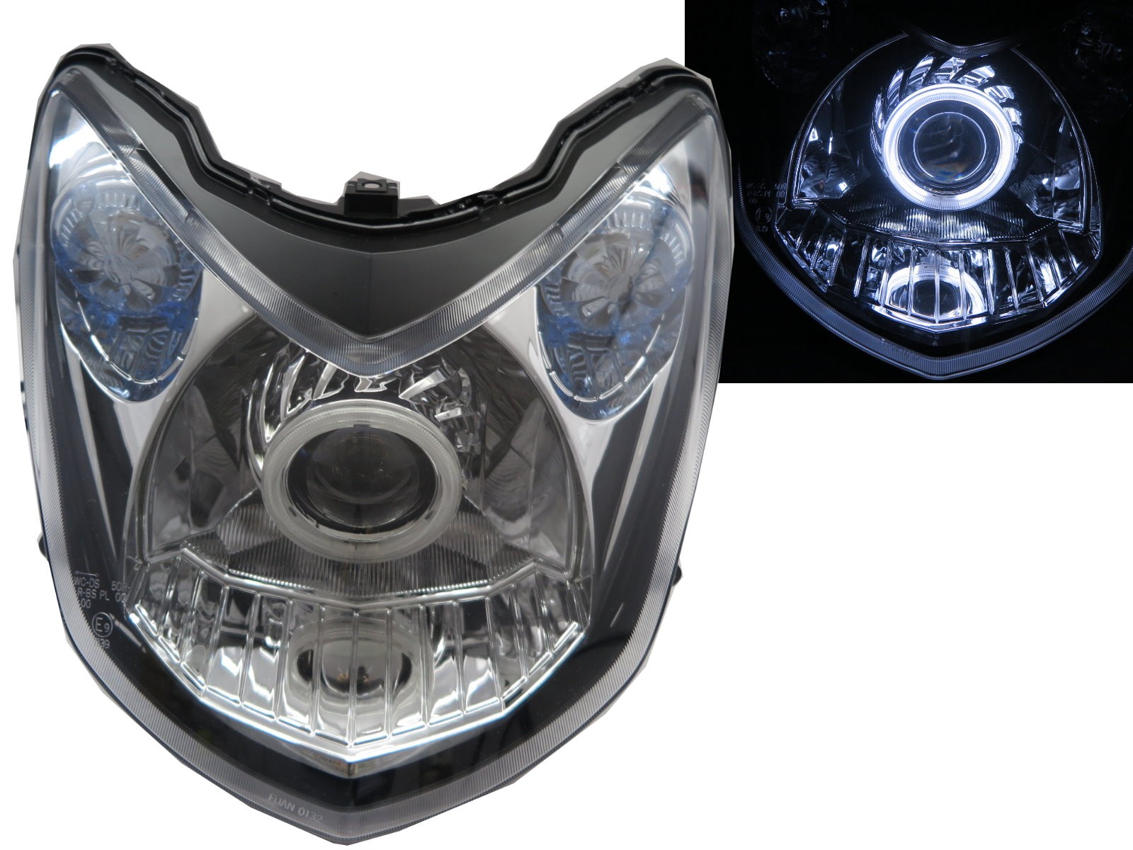 CrazyTheGod Cygnus 2008-2015 CCFL Projector Headlight Headlamp EUROPE Chrome for YAMAHA 