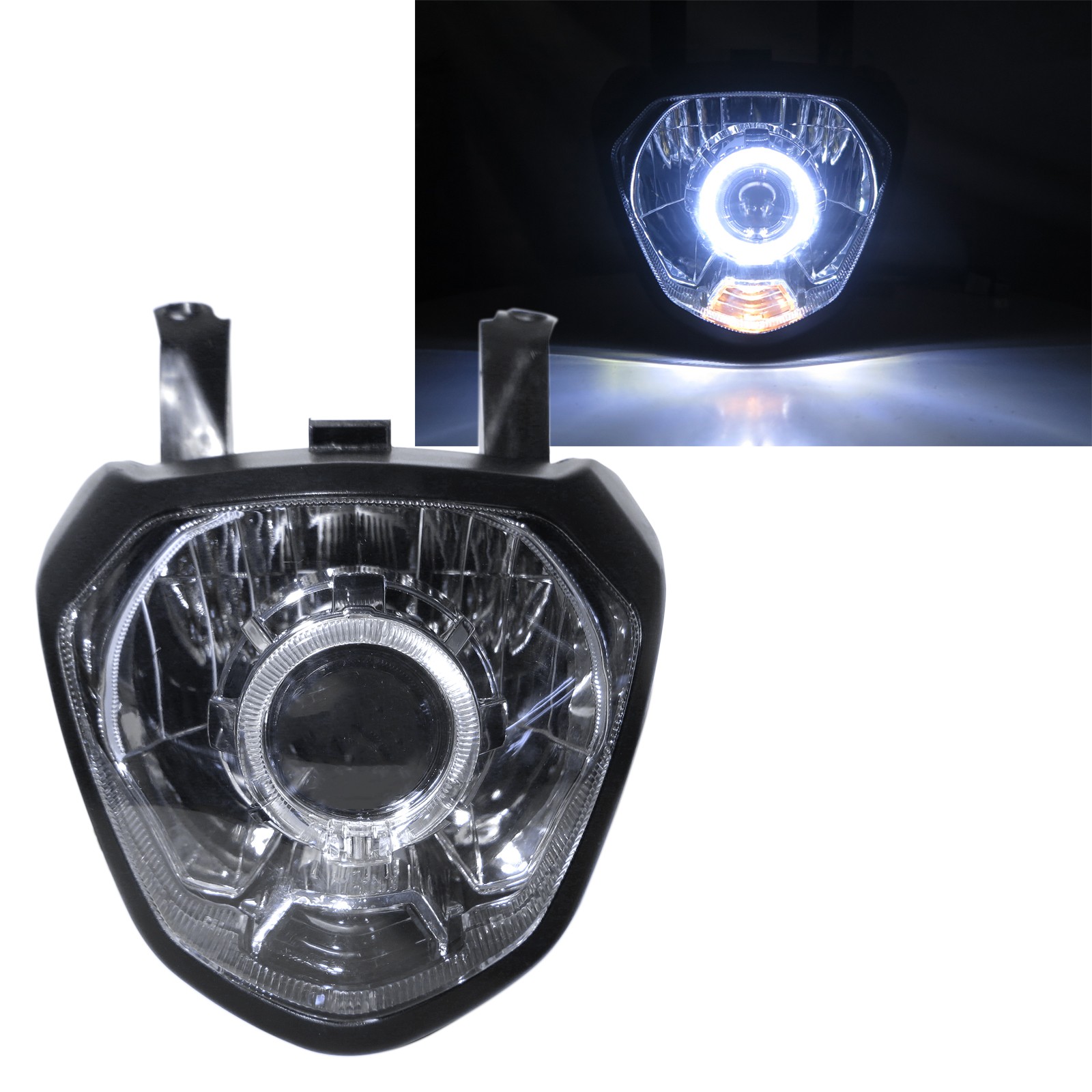 CrazyTheGod MT series MT-07 2014-2017 Motorcycles Guide LED Angel-Eye Projector Headlight Headlamp Chrome for YAMAHA