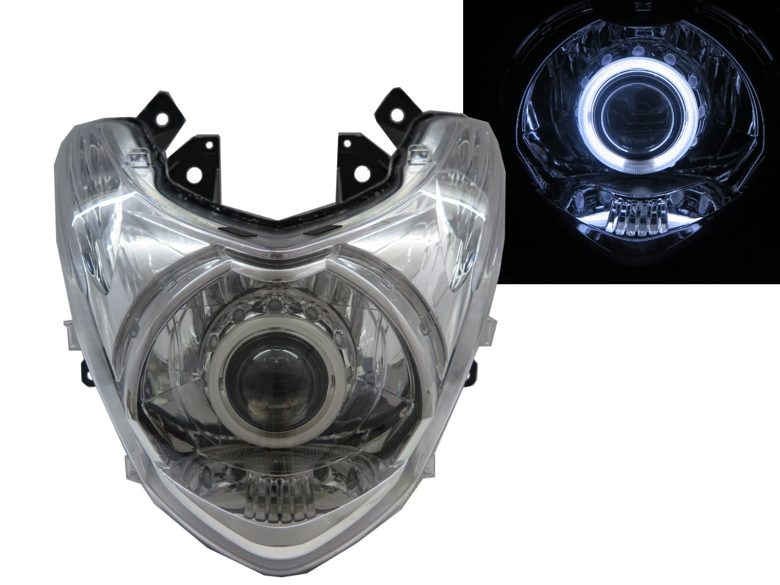 CrazyTheGod Majesty 2015-present CCFL Projector Headlight Headlamp Chrome for YAMAHA 