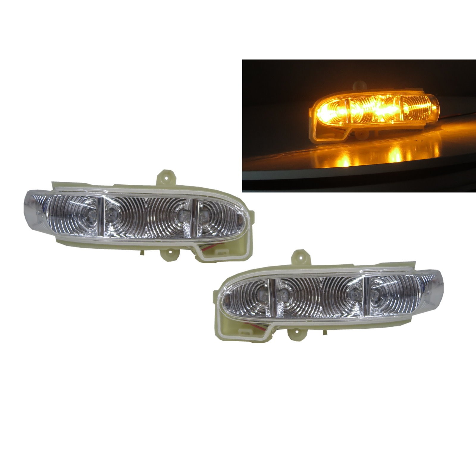 CrazyTheGod C-CLASS W203 2001-2007 Sedan 4D LED Mirror Light Chrome for Mercedes-Benz