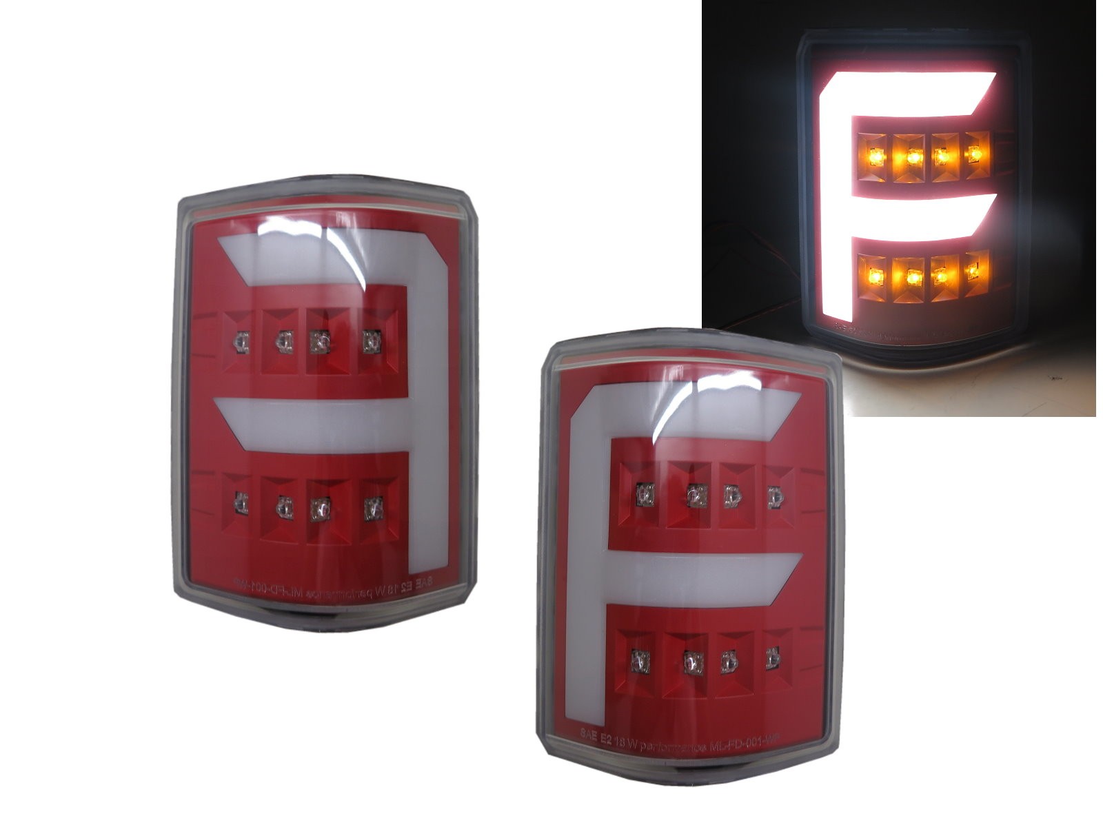 CrazyTheGod F250/F350/F450/F550/SUPER DUTY 2008-2016 Pickup Truck/Ute/Bakkie 2D LED FLook Mirror Light Red for FORD