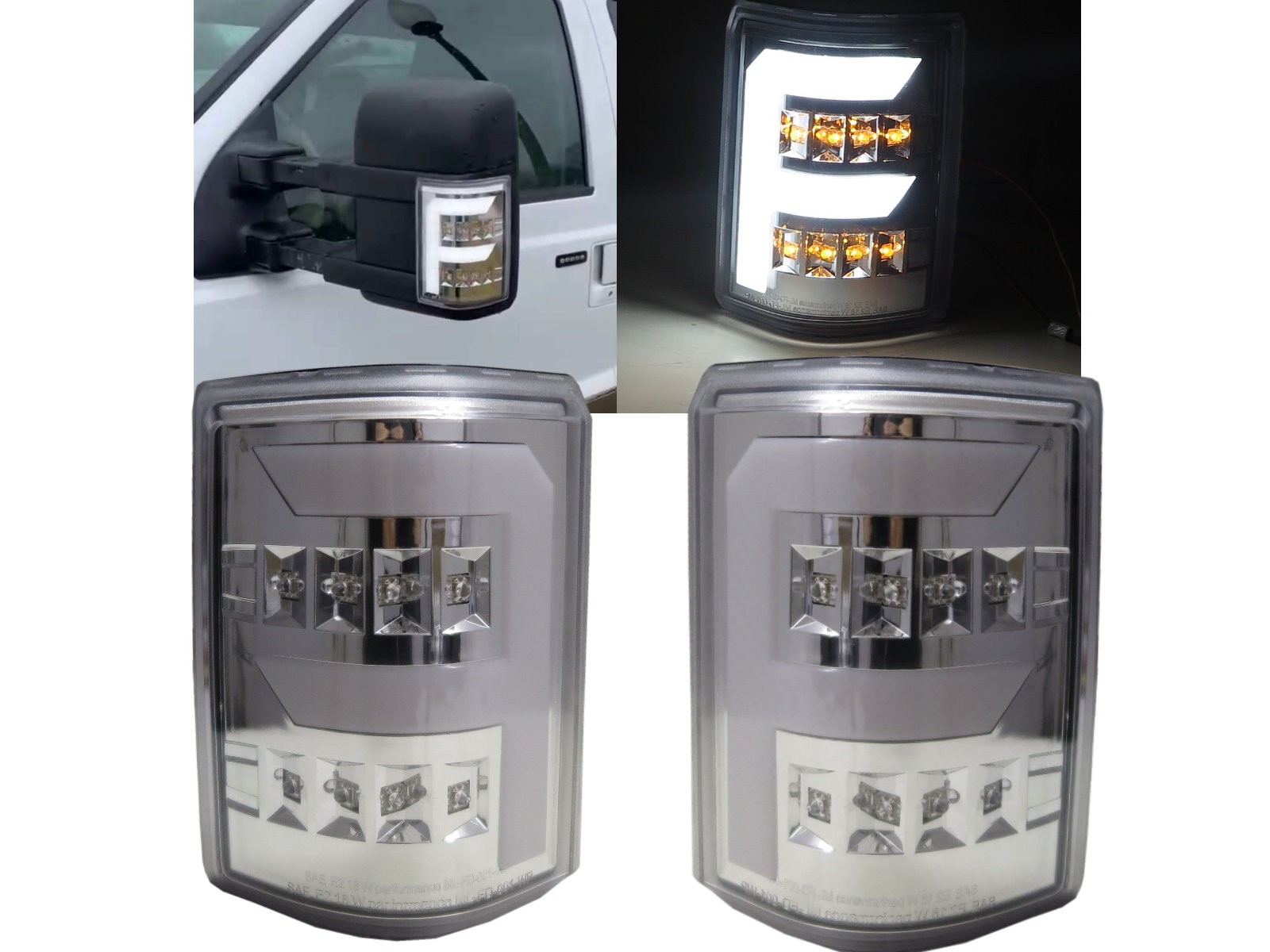 CrazyTheGod F250/F350/F450/F550/SUPER DUTY 2008-2016 Pickup Truck/Ute/Bakkie 2D LED FLook Mirror Light Chrome for FORD