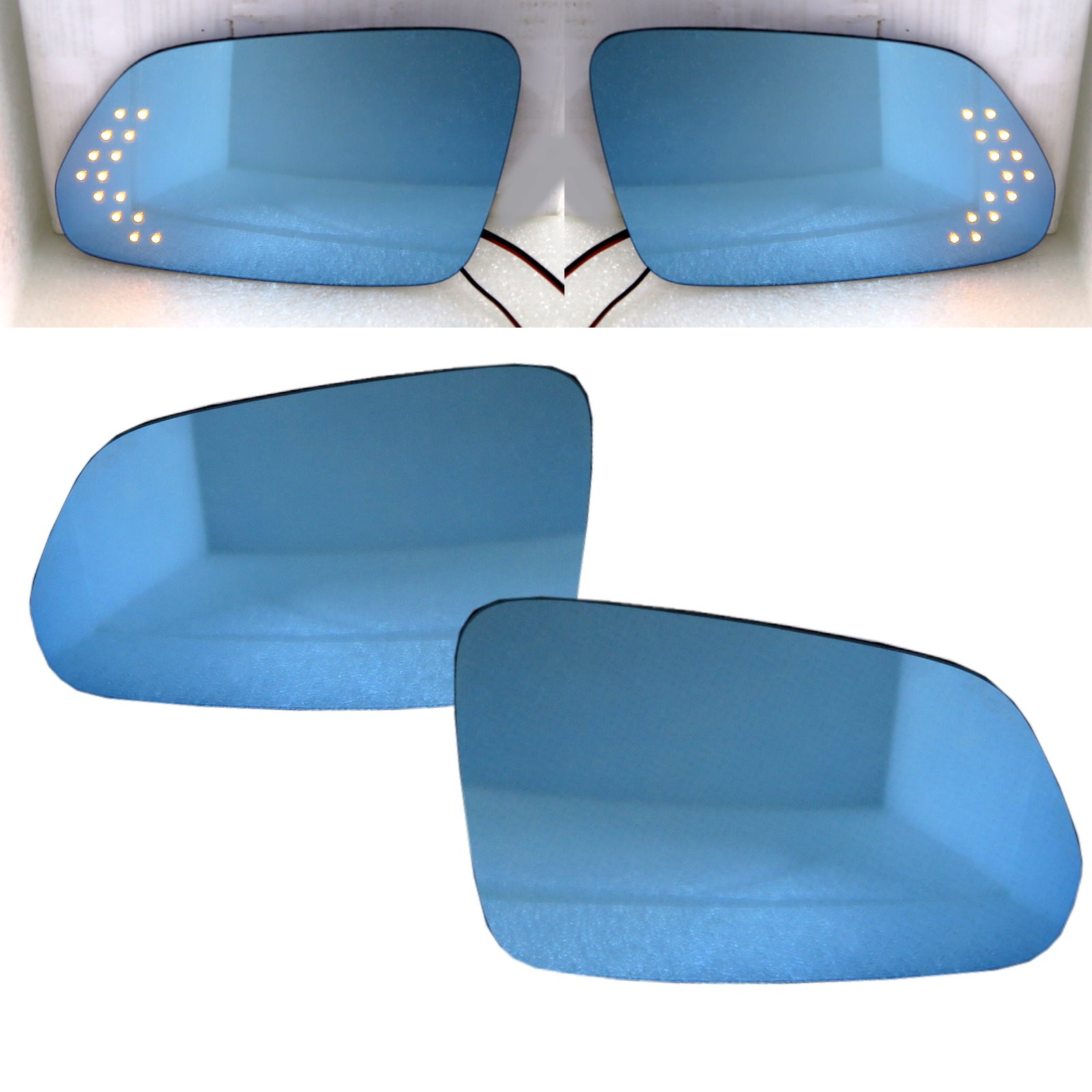 CrazyTheGod Octavia 1Z Fourth generation 2014-2009 Wagon 5D LED Signal Light Anti-Glare MIrror Glass Blue for SKODA