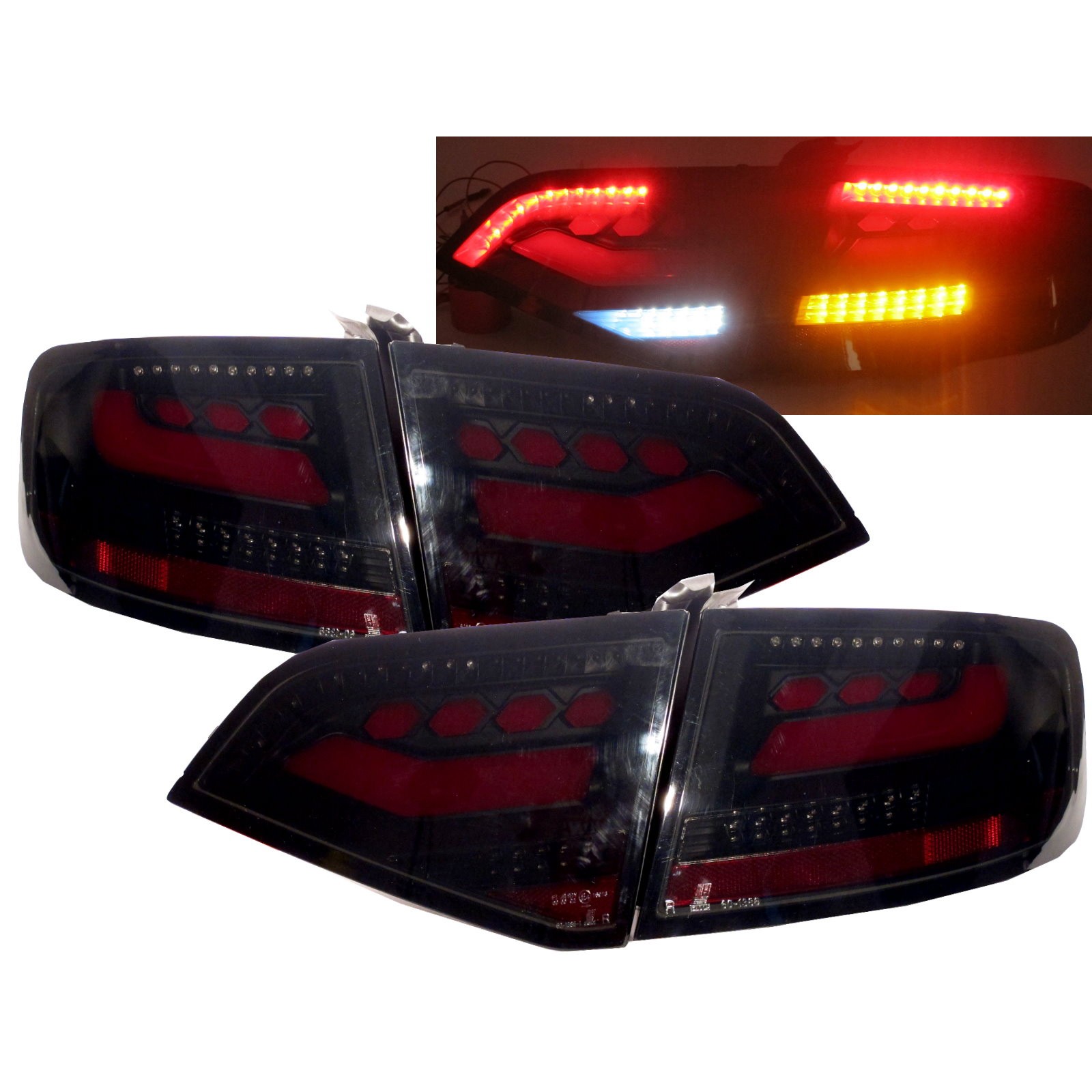 CrazyTheGod A4/S4/RS4 B8 8K SEDAN 2008-2011 PRE-FACELIFT LED BAR Tail Rear Light Lamp V1 BLACK for AUDI