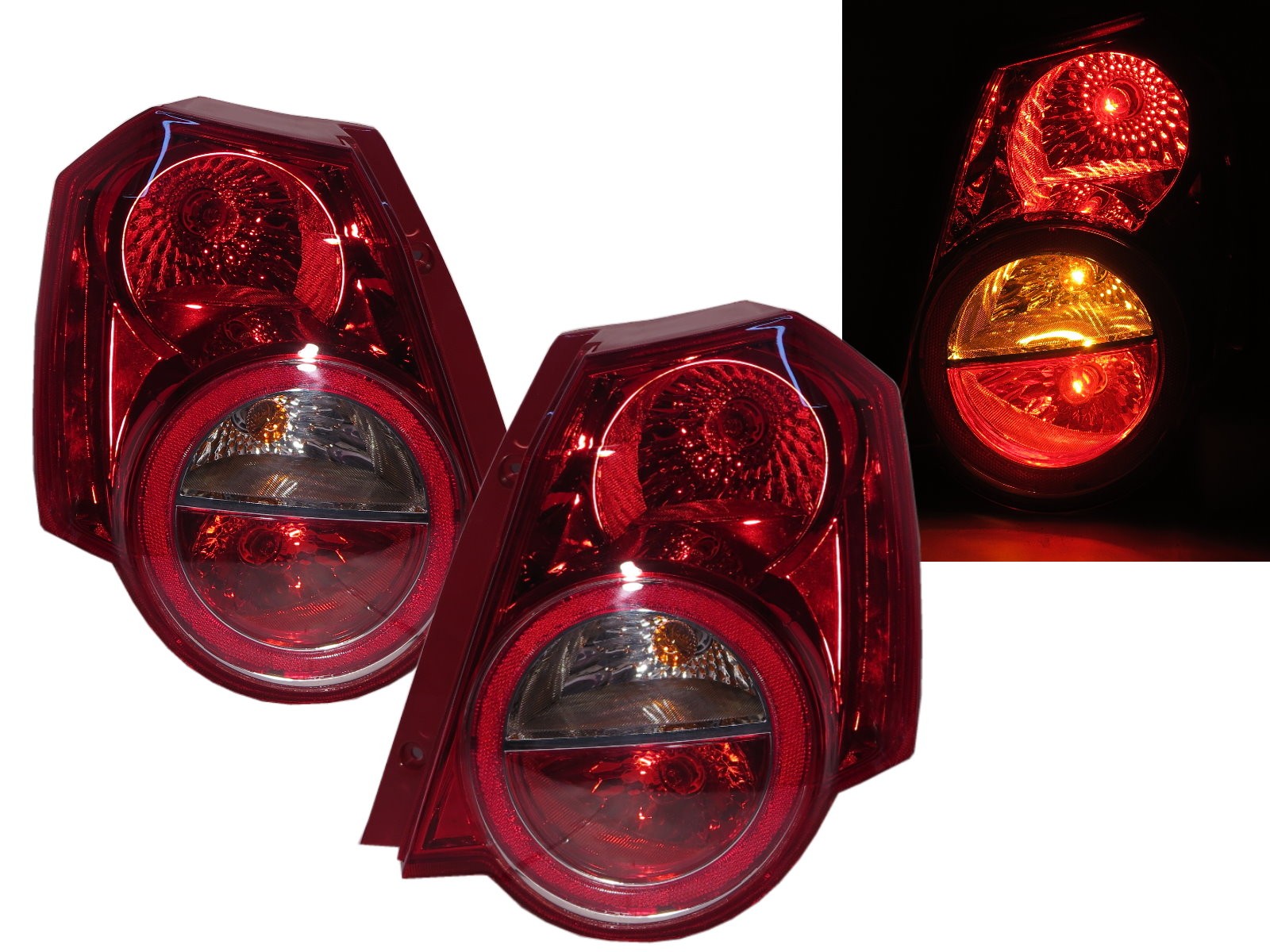 CrazyTheGod Gentra X 2009-2011 FACELIFT Hatchback 3D/5D Clear Tail Rear Light Red for DAEWOO
