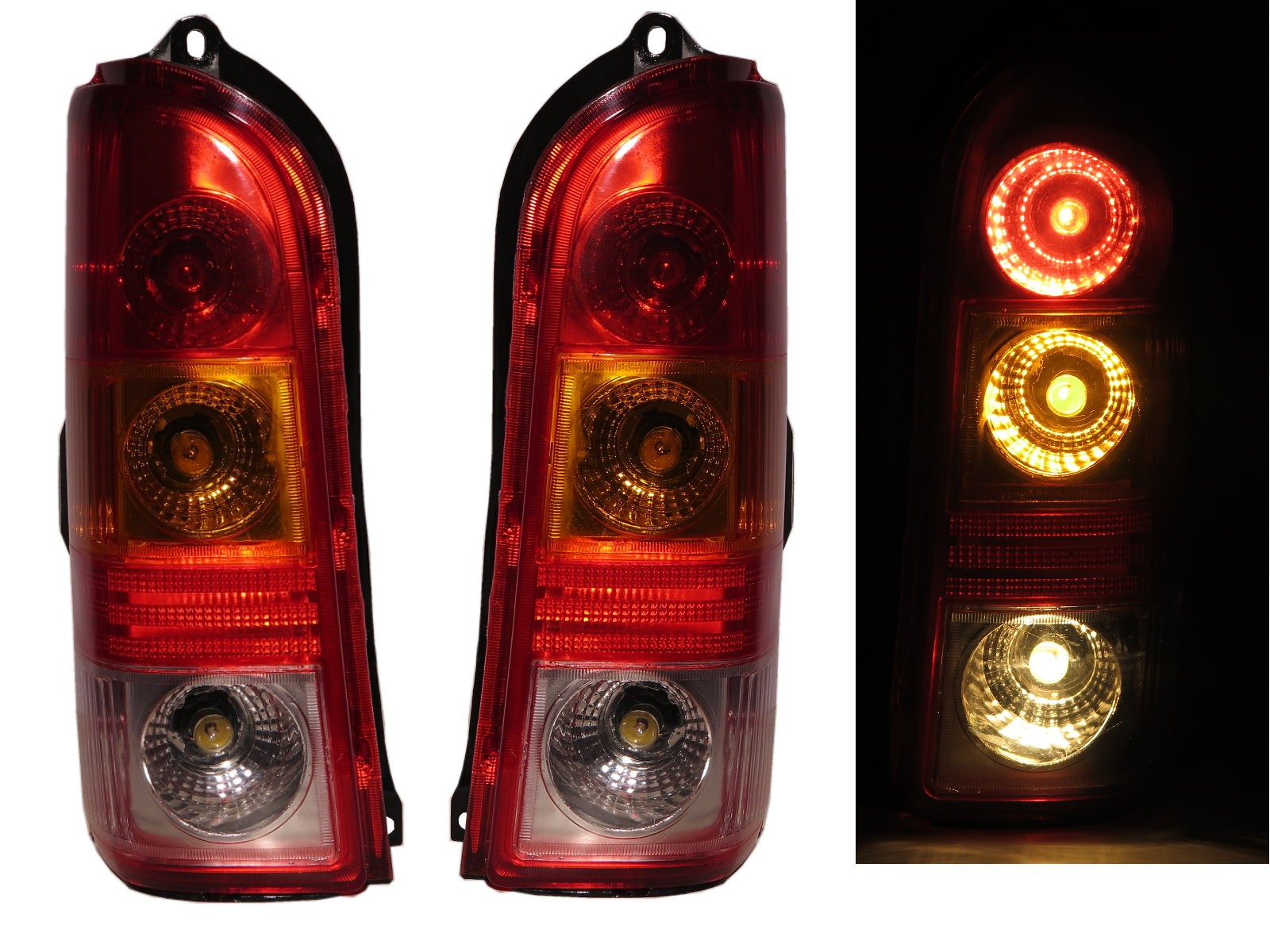 CrazyTheGod PRZ Fourth generation 1999-2005 VAN 4D Clear Tail Rear Light Red V1 for FORD