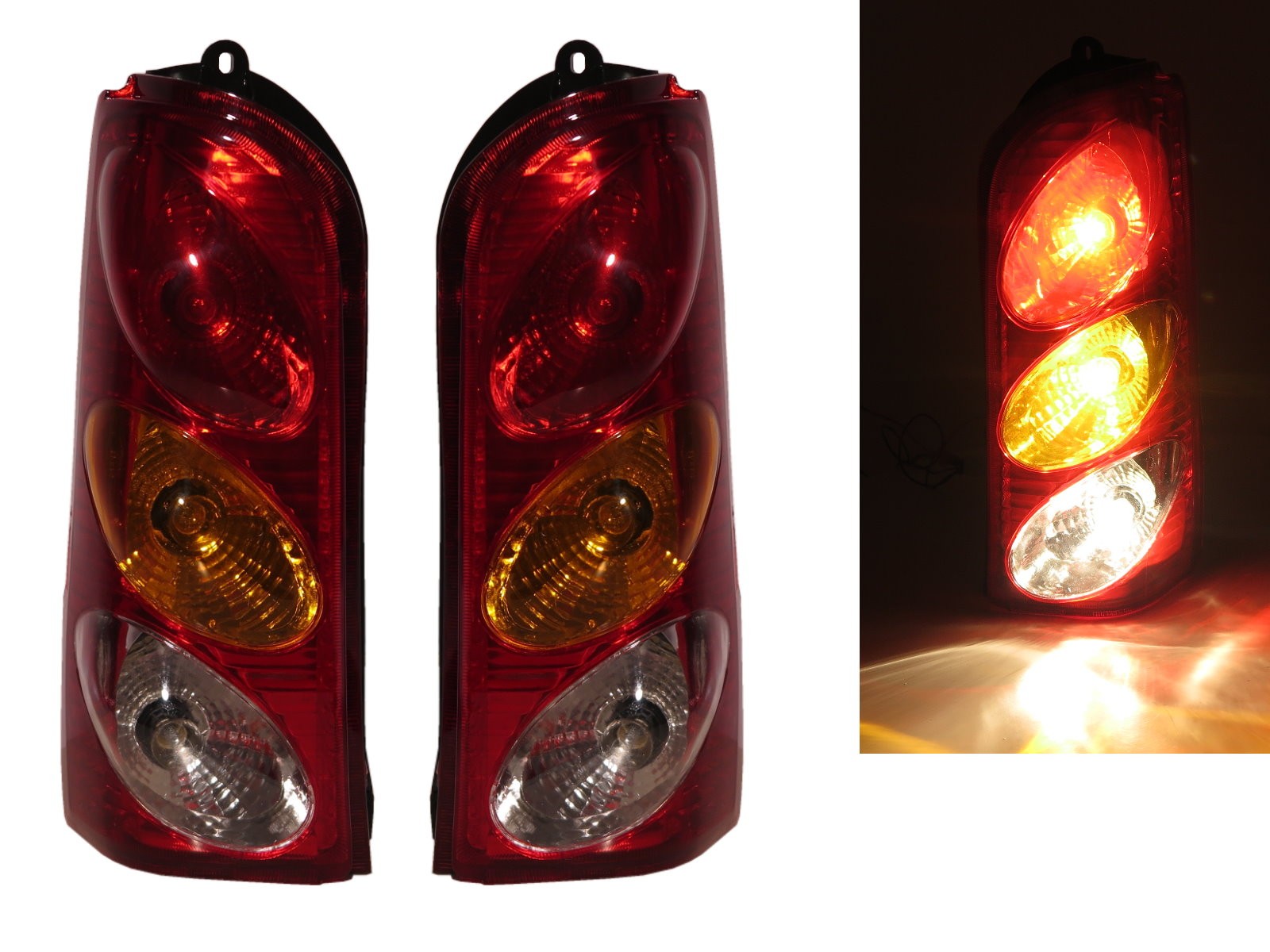 CrazyTheGod PRZ Fourth generation 1999-2005 VAN 4D Clear Tail Rear Light Red V3 for FORD